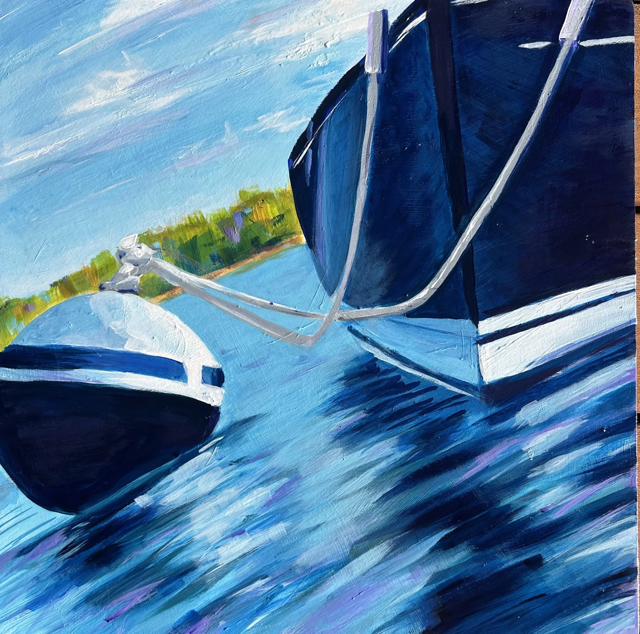 "Navy" acrylic 16"x16"  $1000.