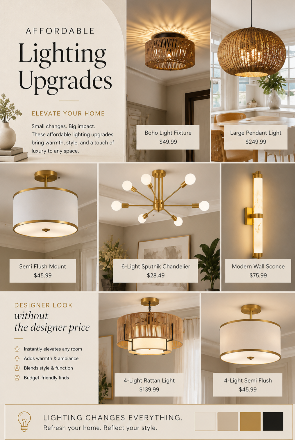 Affordable Lighting Upgrades That Instantly Elevate Your Home.