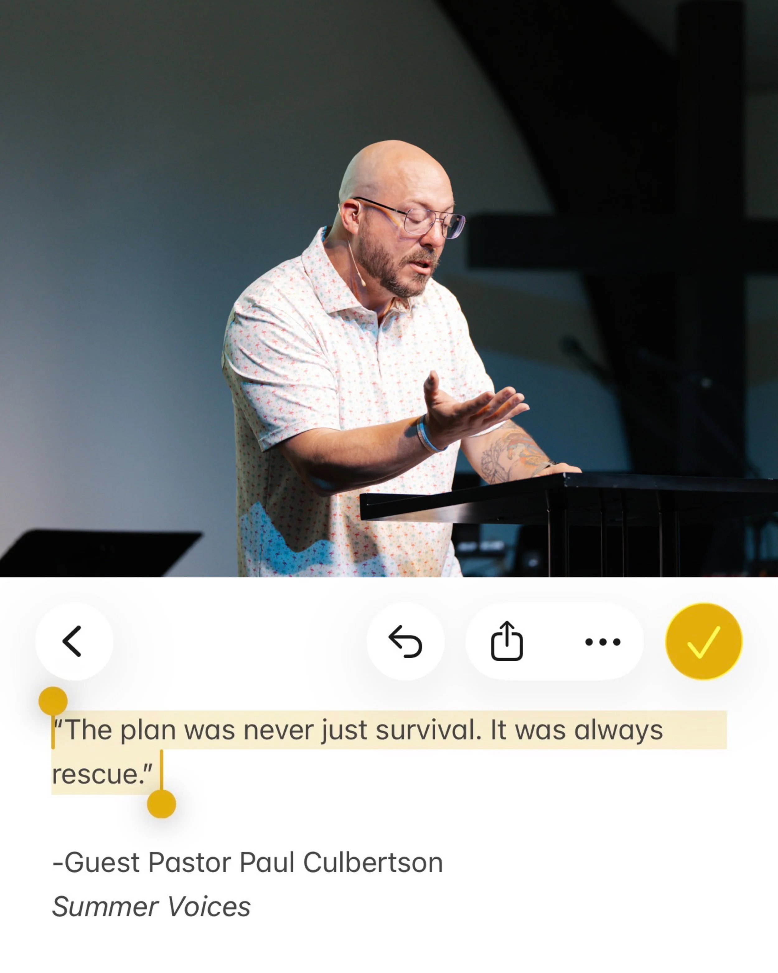 We often settle for surviving, but the gospel has always been about rescue. What a powerful reminder from Week 1 of Summer Voices.