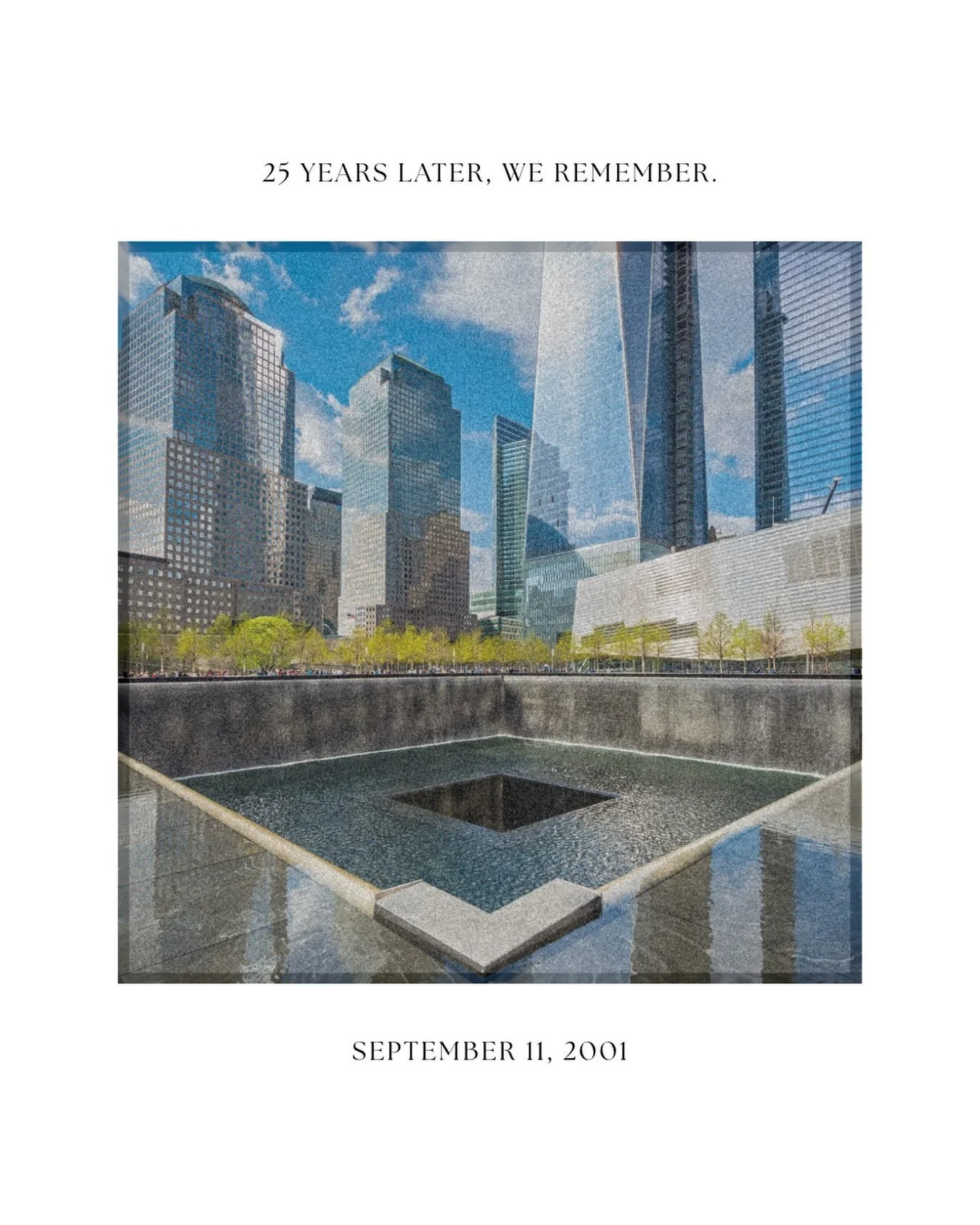 25 years later, we remember.

We remember the lives lost, the courage of first responders and the countless families forever changed by September 11, 2001.

Today, we pause to pray for those who carry the weight of that day and remember the lives tha