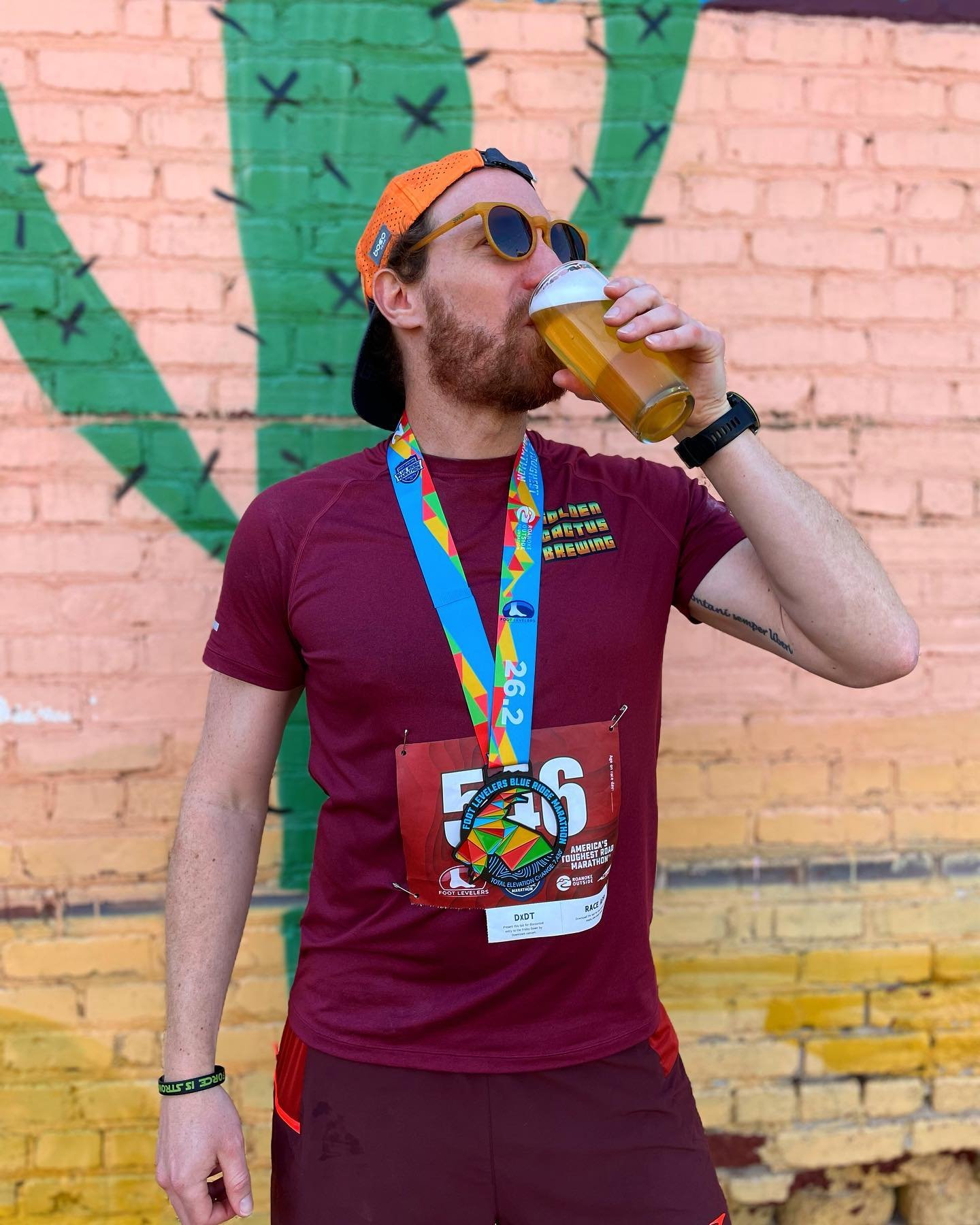 That first sip feel 🍻🏃 BIG congratulations to one of our finest beertenders for completing the @blueridgemarathon yesterday!! We&rsquo;re honored you took GC along the way. Hope everyone who participated is having a rainy recoup day, stop by and gr