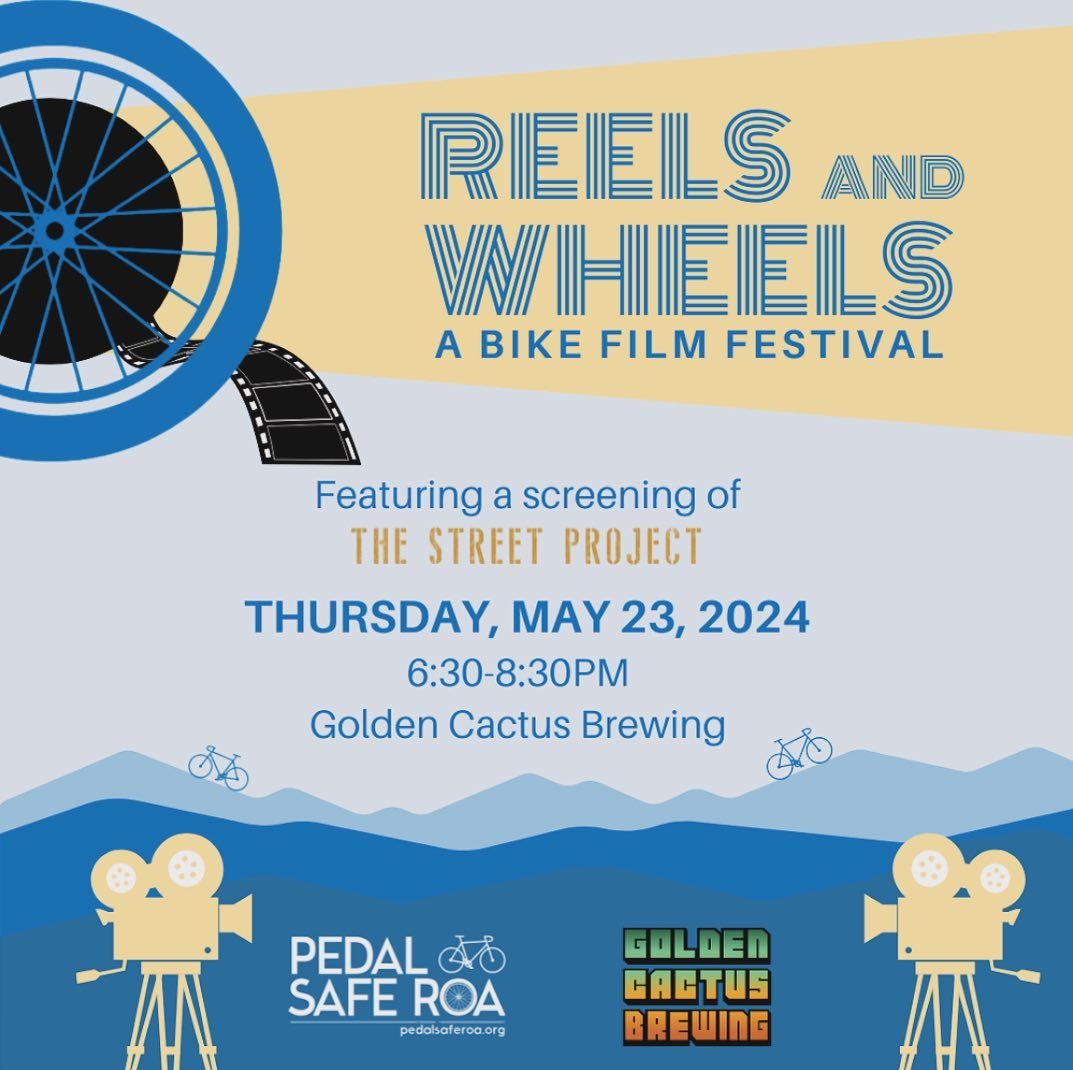 This Thursday! @pedalsaferoa presents Reels and Wheels: A Bike Film Festival in celebration of Bike Month 2024 🚲 

Enjoy an evening of short films, videos, and conversations about safe cycling on Thursday 5/23 from 6-8 pm in the taproom. The main fe