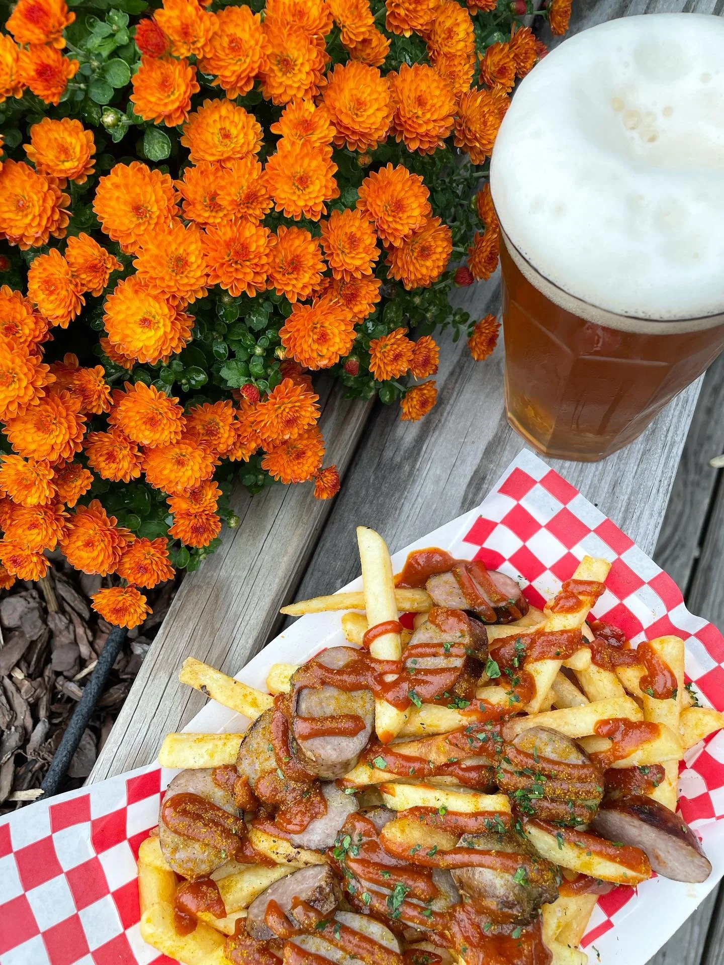 It&rsquo;s almost time!! We&rsquo;re just days away from our third annual Oktoberfest celebration! 🥨 🍻 

To get your mouth watering here&rsquo;s a sneak peek of one of @foodhutrke&rsquo;s menu specials for the evening, Currywurst &amp; Fries: fries