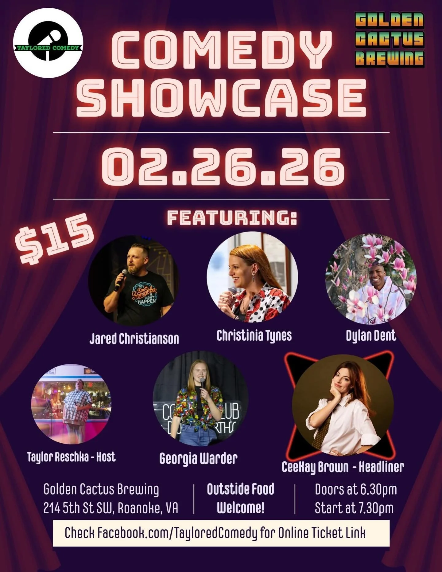 One week from today! @tayloredcomedy is back with another comedy showcase in the taproom! 🎭 

Come grab a beer and hang with this amazing lineup of comedians, presale tickets $15- link in bio.