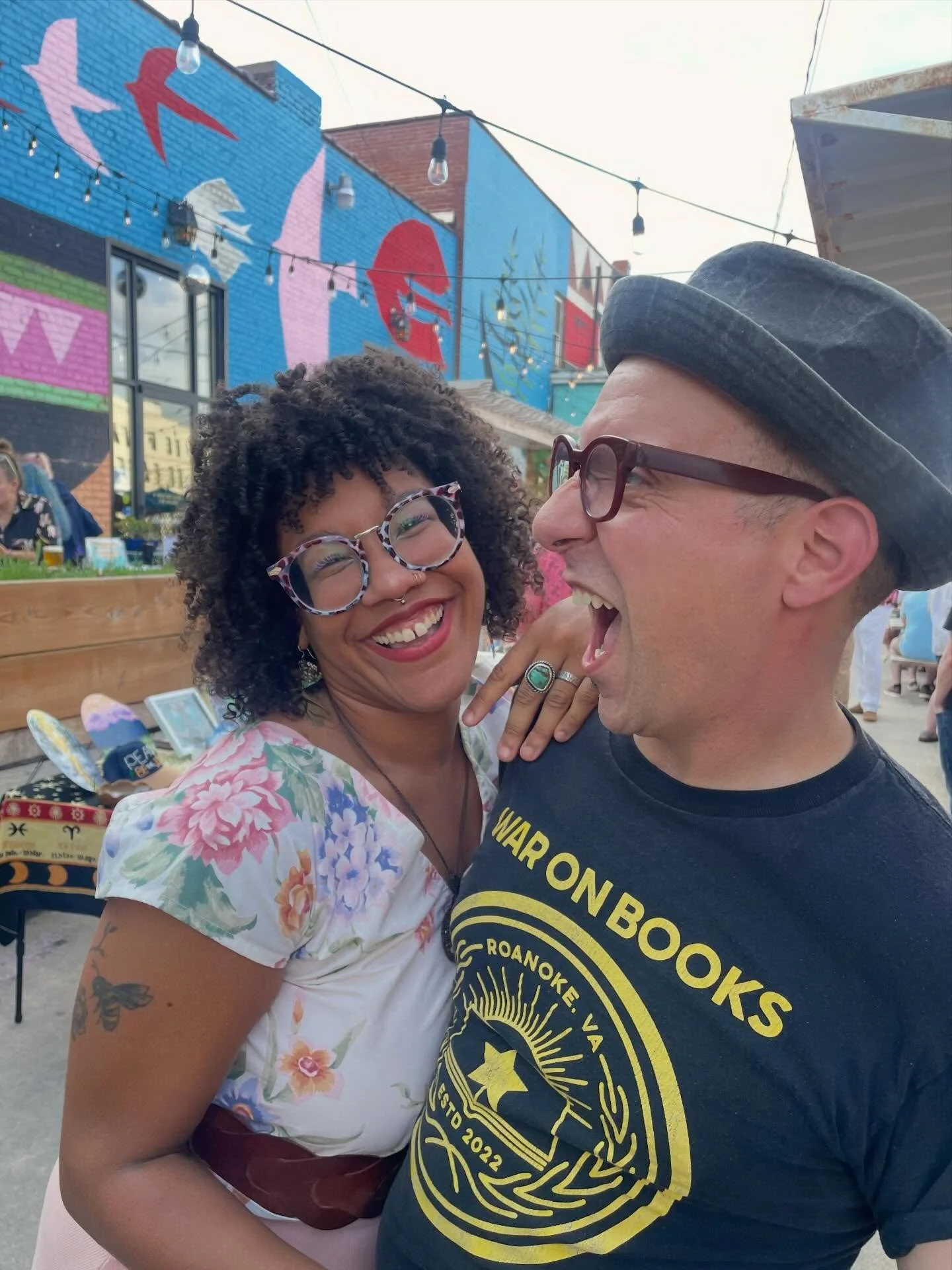 We&rsquo;re one week away from the first Mid-Week Market of the year- which means these friendly faces are getting ready to return to the patio! Find Angelo from @waronbooks next Wednesday 4/1, and Courtney from @wildwoodcraftin the following week 4/