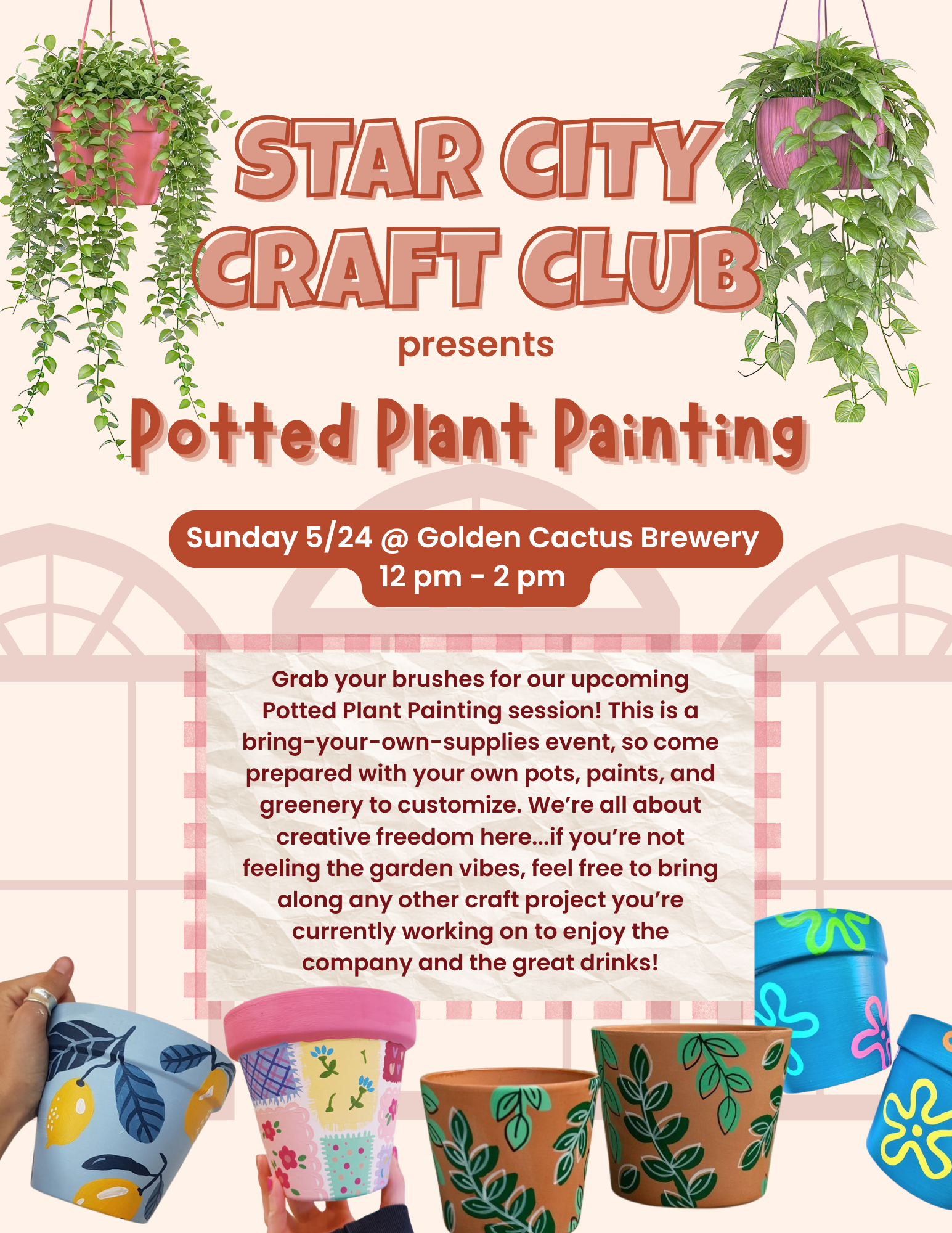 Star City Craft Club: Potted Plant Painting
