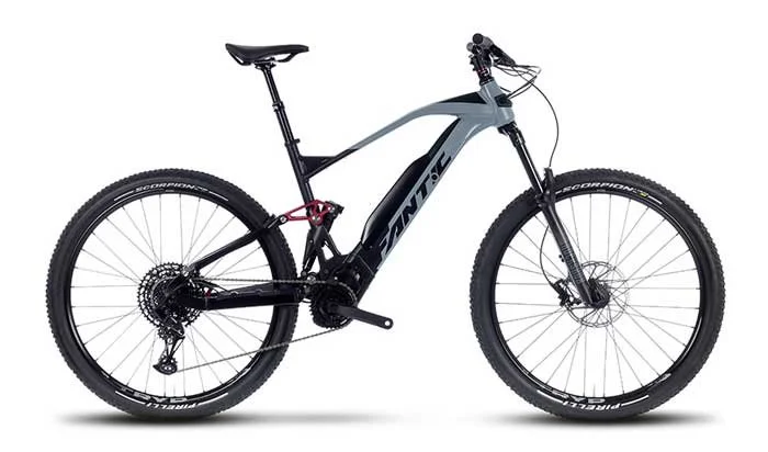 Electric mountain bike with full suspension and disc brakes, from Dive Outdoors outdoor shop in Redding, CA