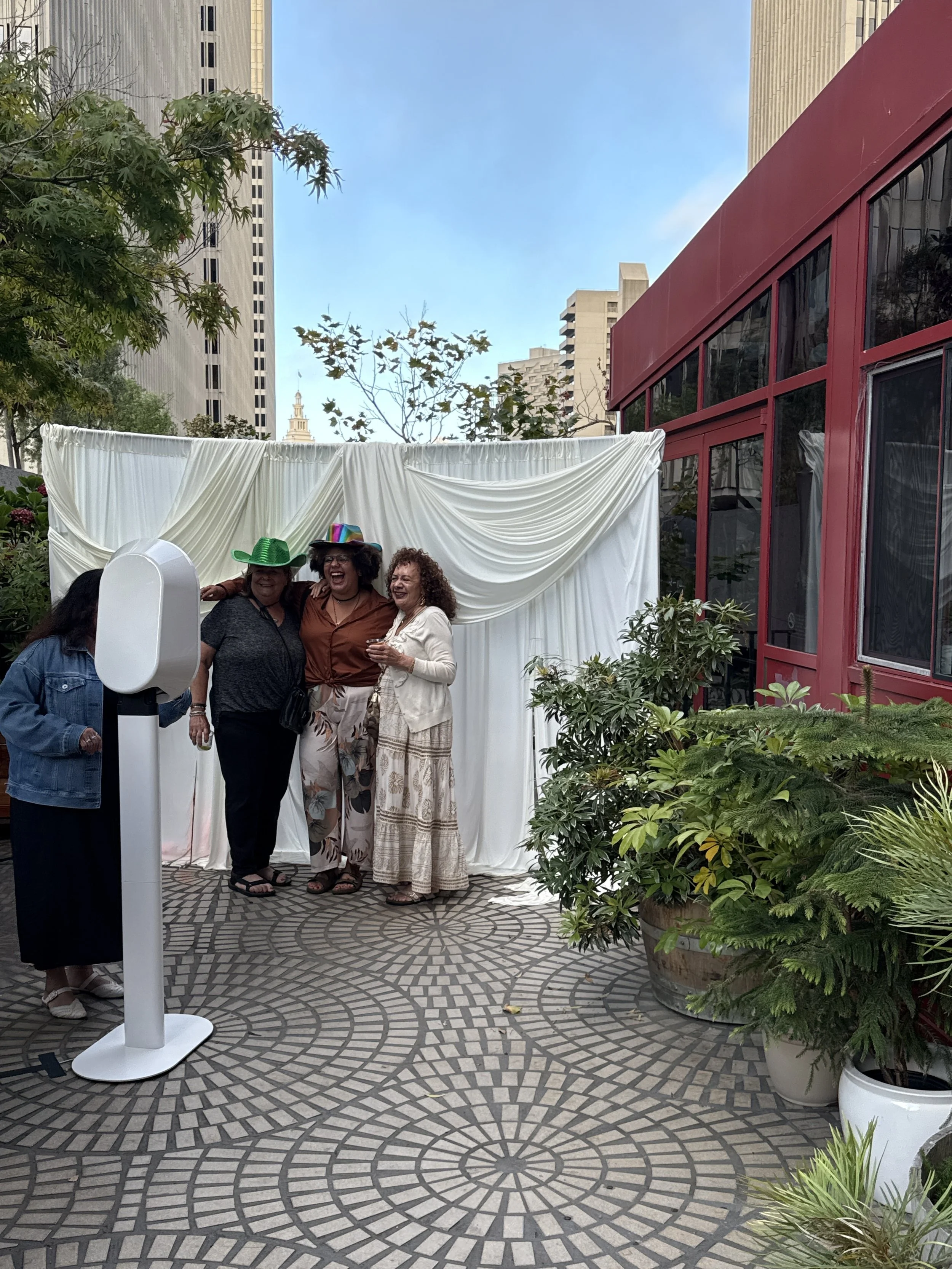 Gold Country Entertainment photo booth setup at an outdoor destination wedding.