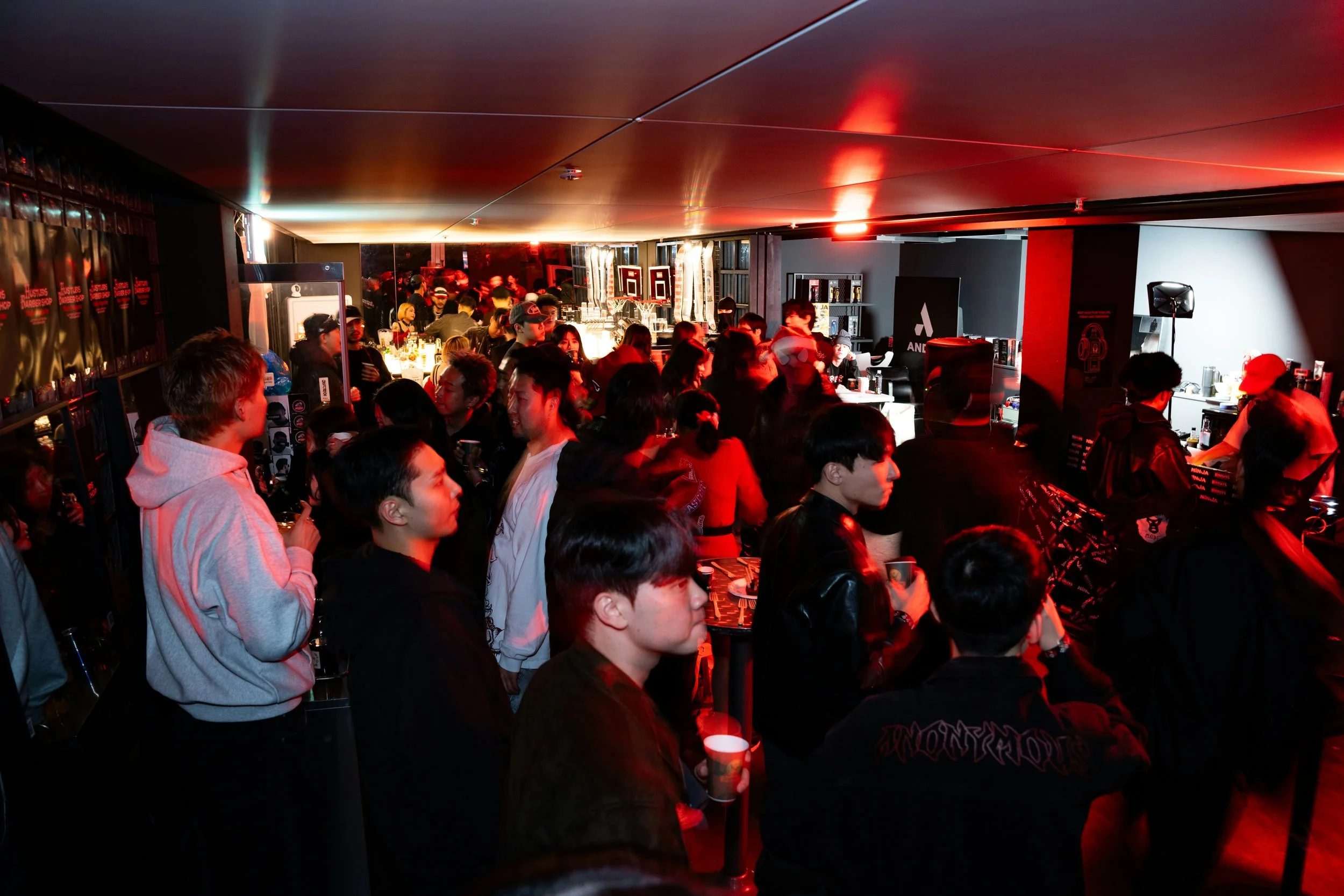 Valentine’s Day event crowd enjoying music with romantic lighting and an Event DJ