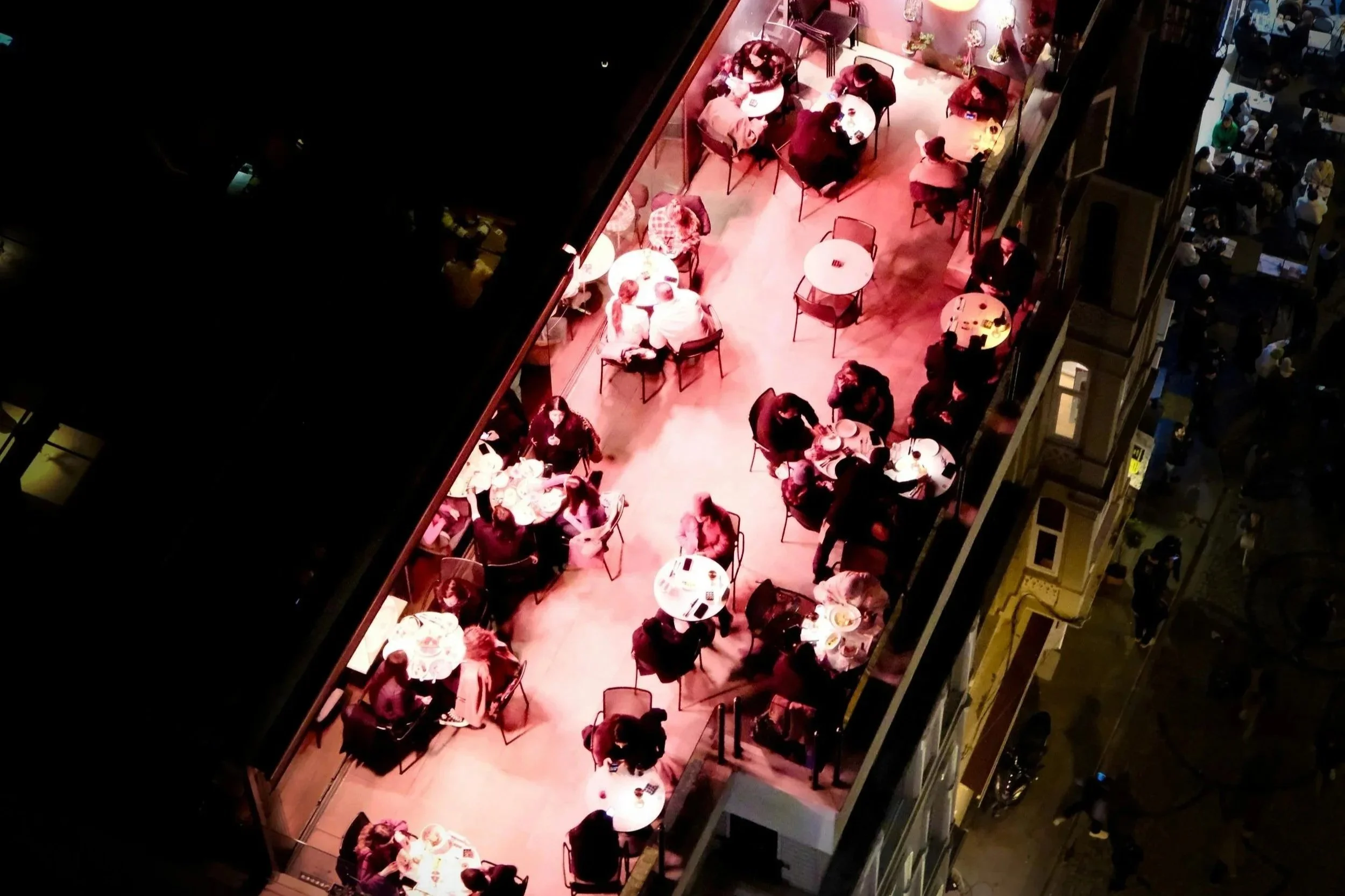 Restaurant Valentine’s Day event enhanced by romantic lighting and Event DJ music