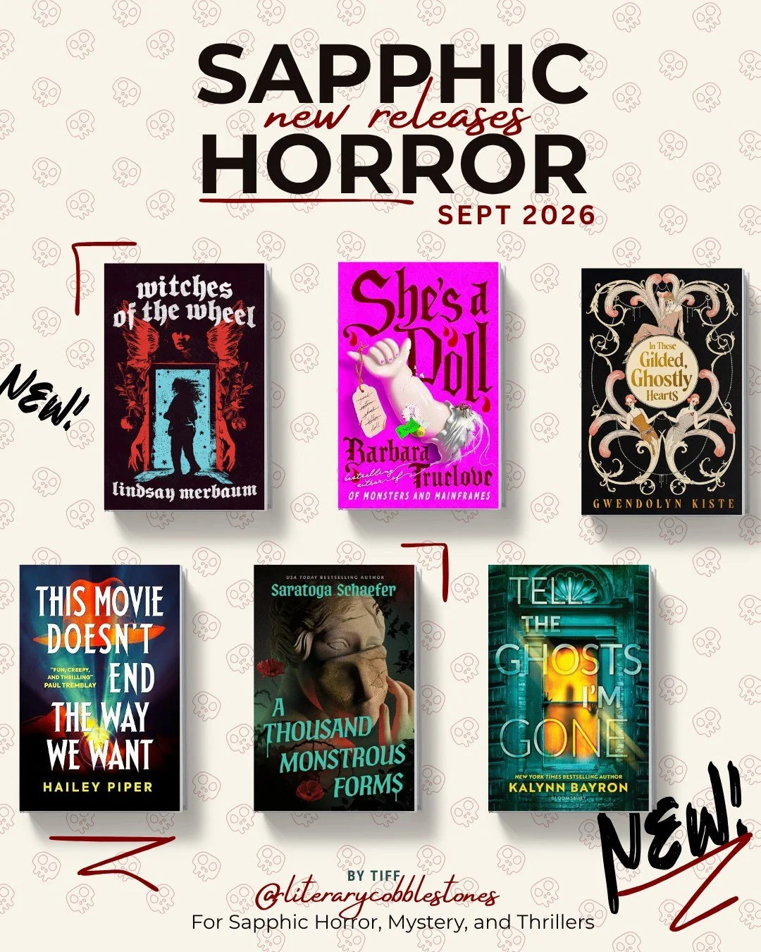💀📕New Releases for September 2026: Sapphic Horror Edition 📕💀

Spooky season is here!  And September is delivering when it comes to sapphic horror. Spooky Sapphic September, if you will. 

Here&rsquo;s your September 2026 breakdown:
💀 &rdquo;She'