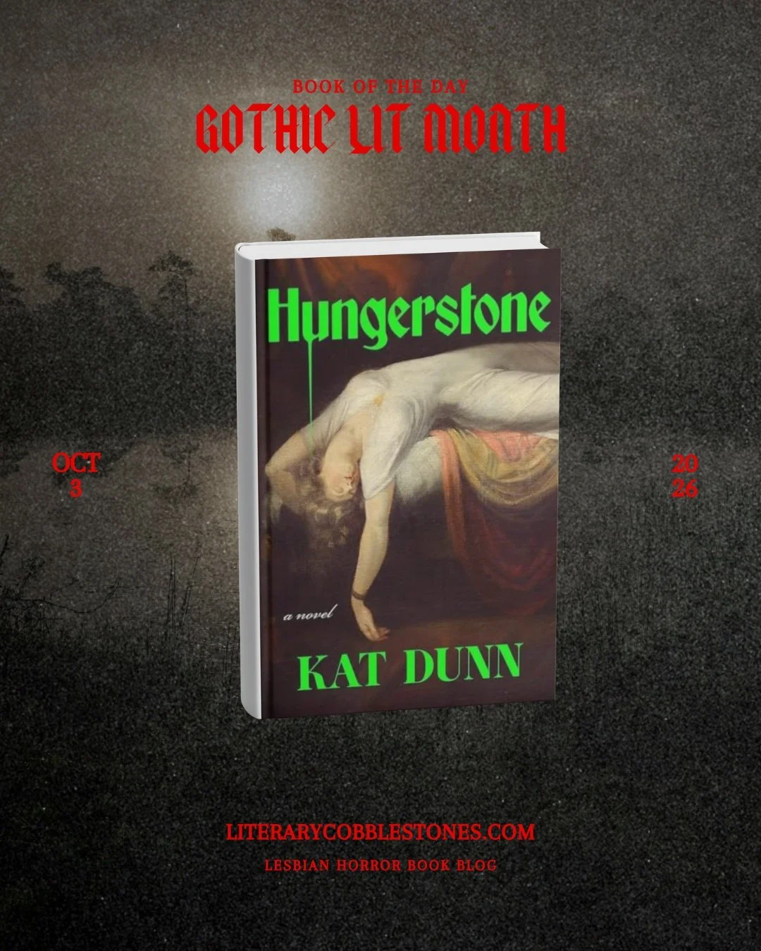 Welcome back for Day 3 of Gothic Literature Month, ghouls! 🕯️📕

Piggybacking on yesterday's post, our quote for day three comes from Kat Dunn's &ldquo;Hungerstone", which is a retelling of "Carmilla&rdquo;:

💬 &ldquo;All we can hope for 