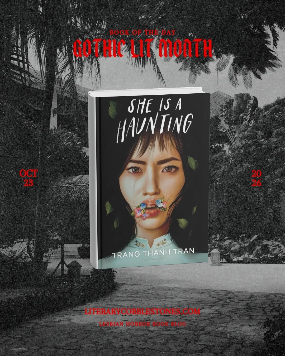 Welcome back for Day 23 of Gothic Literature Month! 🕯️📕

We're almost there! Thanks for sticking around for so long. <3

I don't know about you, but I love a little family drama/trauma with my haunted houses, making "She Is a Haunting&rdquo