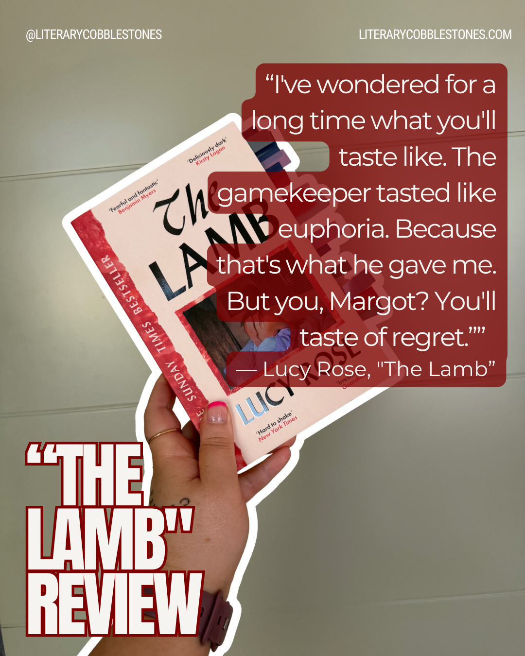 Sapphic book horror literary cobblestones the lamb by lucy rose