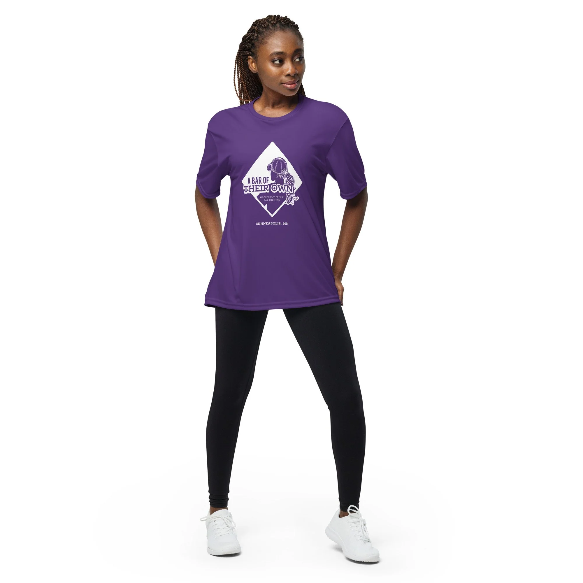 Classic Logo Performance Tee - Purple and White