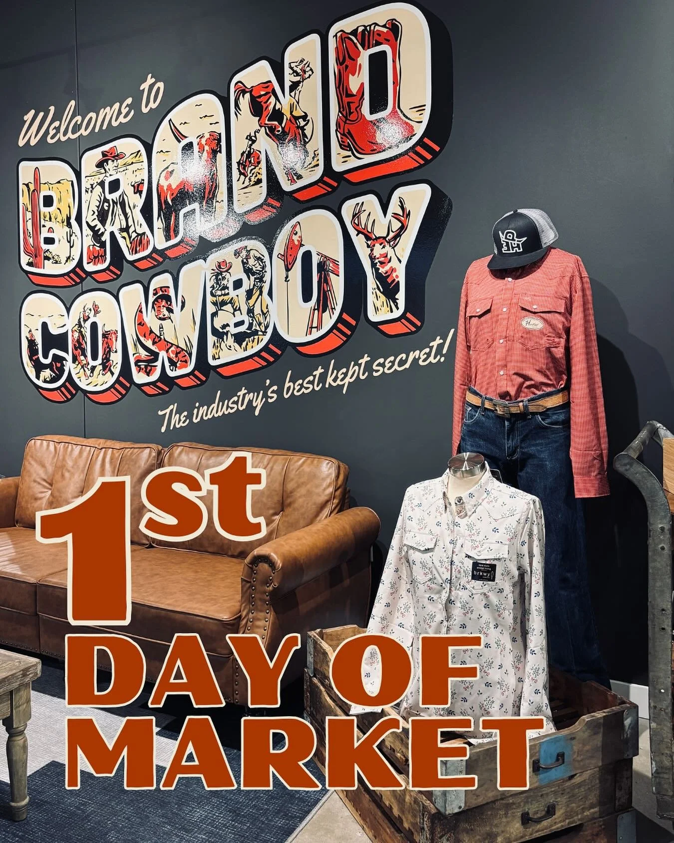 1st day of Wes&rsquo;s market! (Peep the new fall @hornknot_brkwy line👀) 
Book an appointment &amp; come see us this week!! 

📍Dallas Market Center Showroom 14-608

#BrandCowboy #wesamarket2025 #cowboycrafted