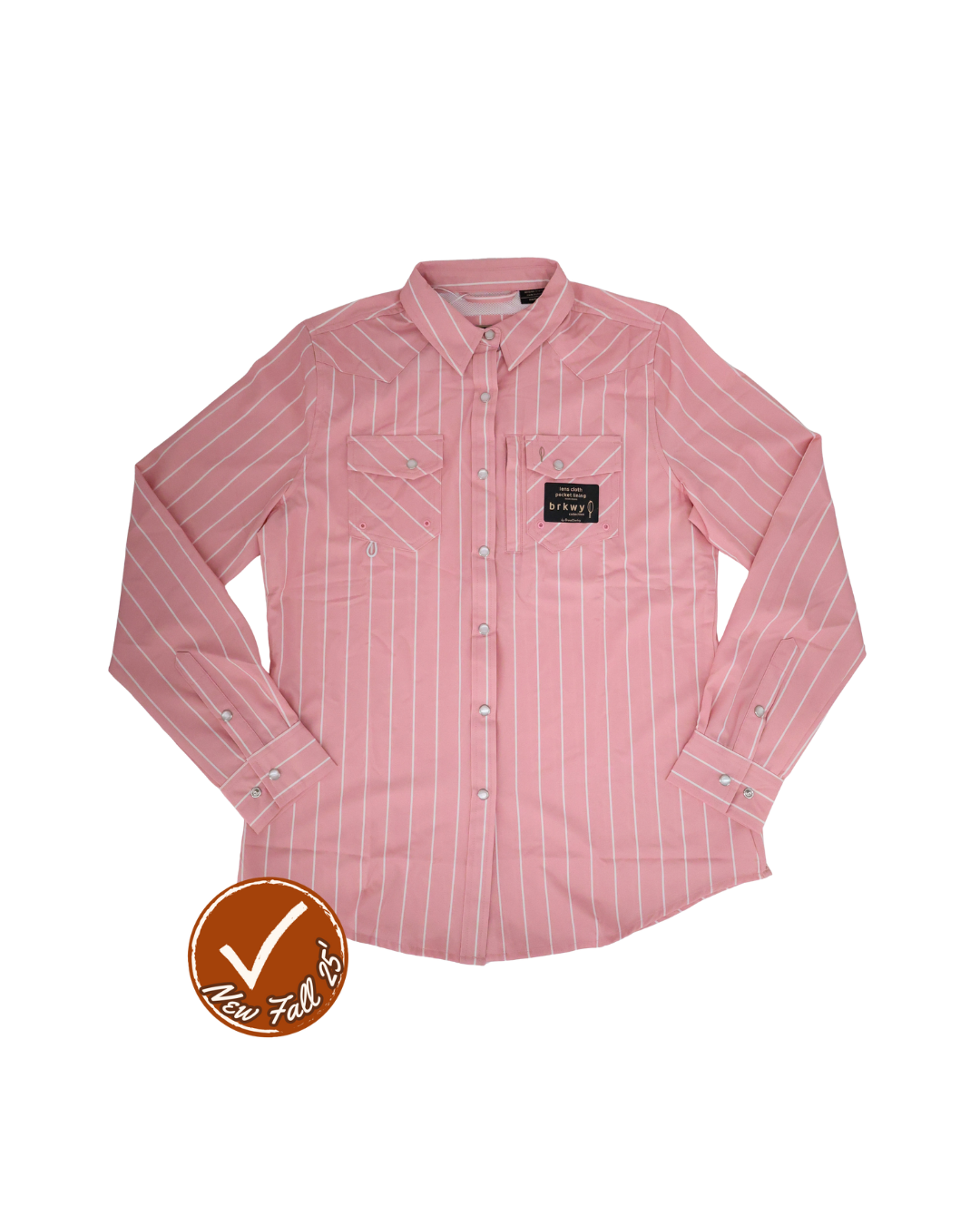 BRKWY | Pink stripe | Traditional Western Pocket With Hidden Zipper | BCBK-OPS-LS-PKSTR
