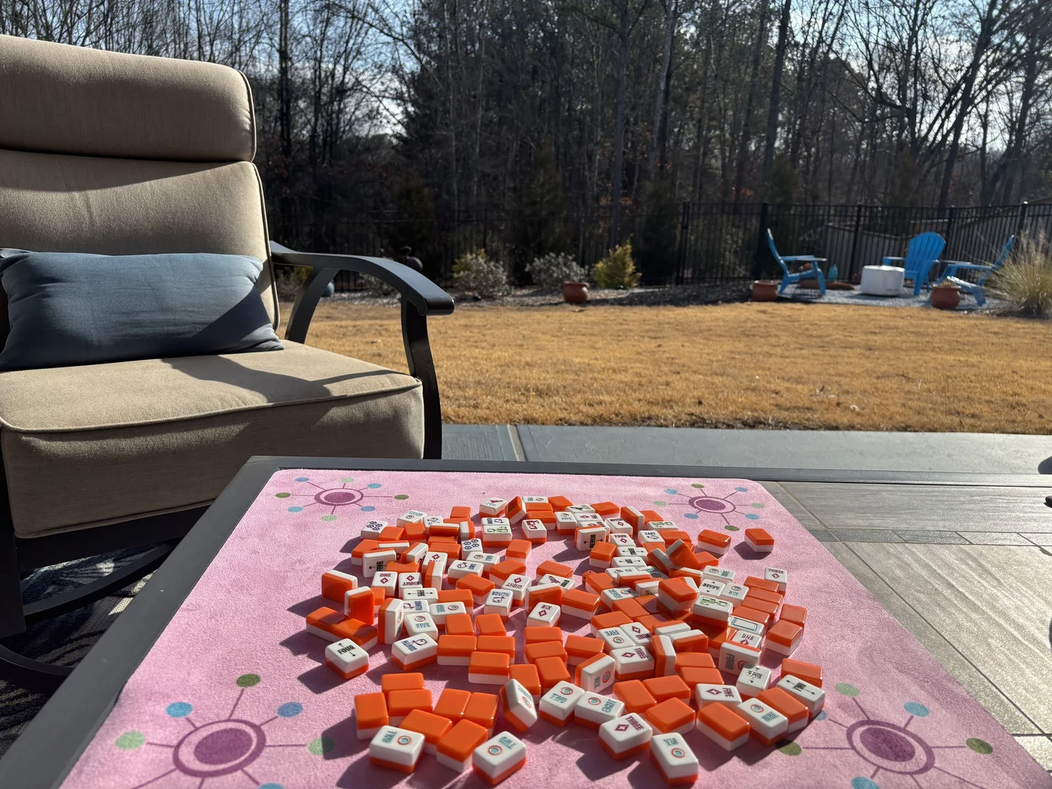 Faye's Atomic Age Travel Mahjong mat — Two Sparrows Mahjong