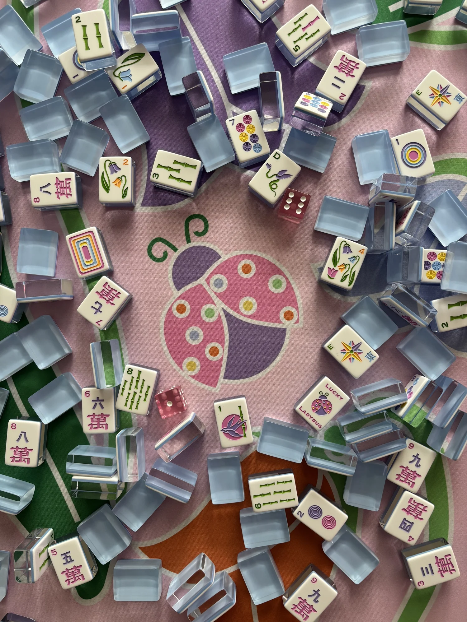 雲雀　スクエアマグネット　② ladybug and Tulip mat — Two Sparrows Mahjong