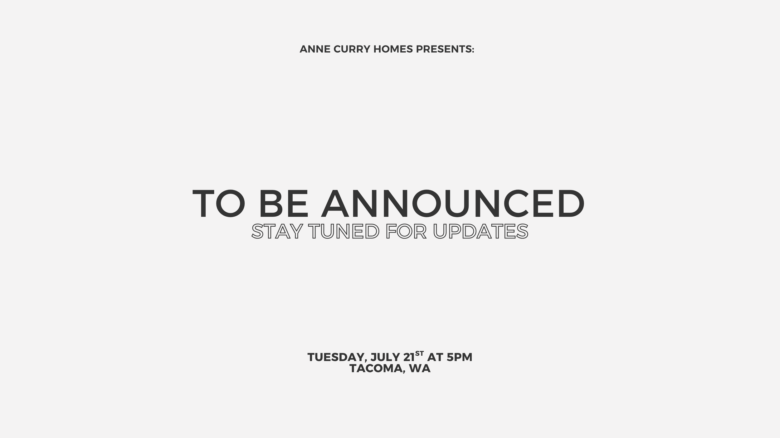 TO BE ANNOUNCED: In-Person Investor Event