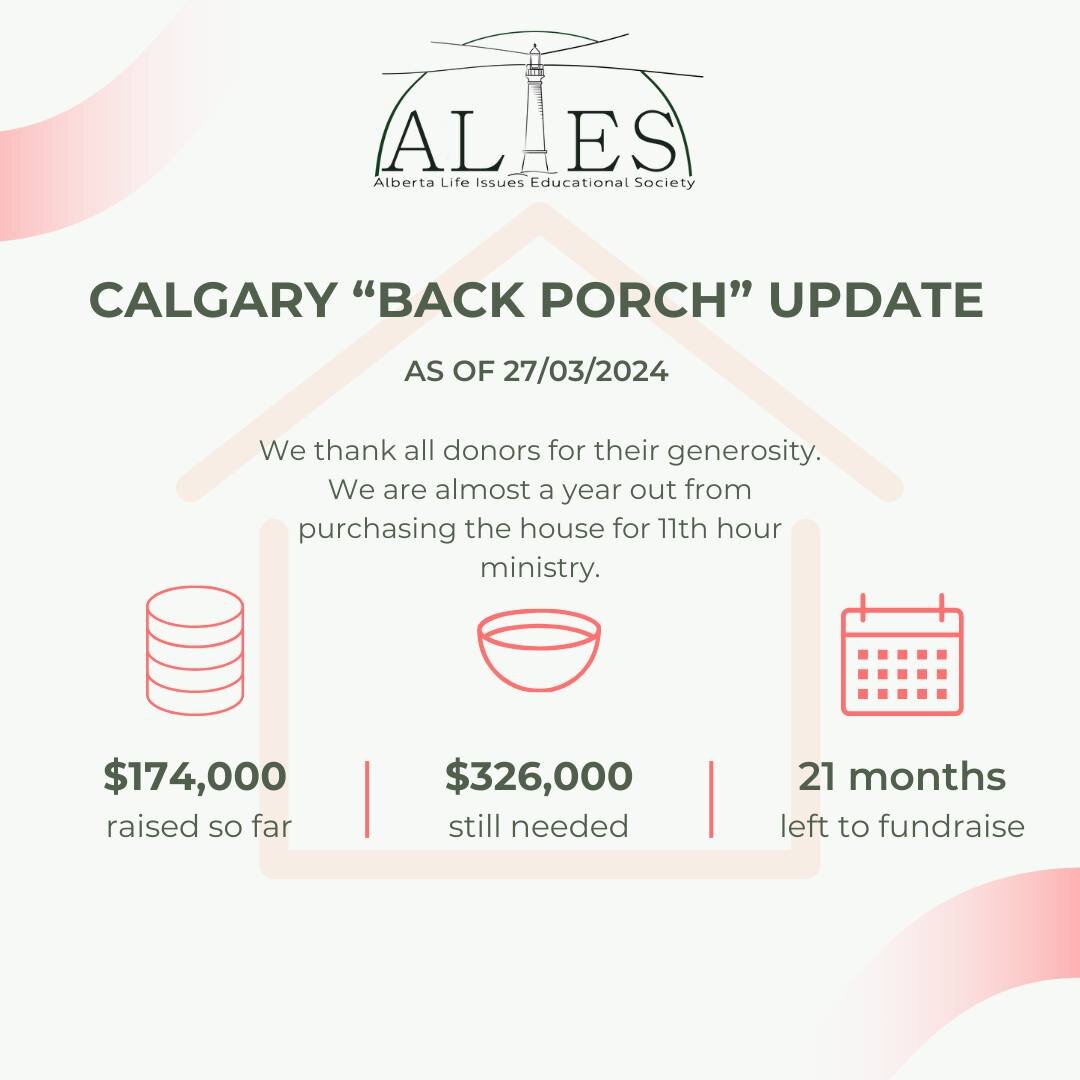 Calgary &quot;Back Porch&quot; update. If you have any questions or would like to donate to this project, please email admin@alies.ca or call our office at 403.452.3950