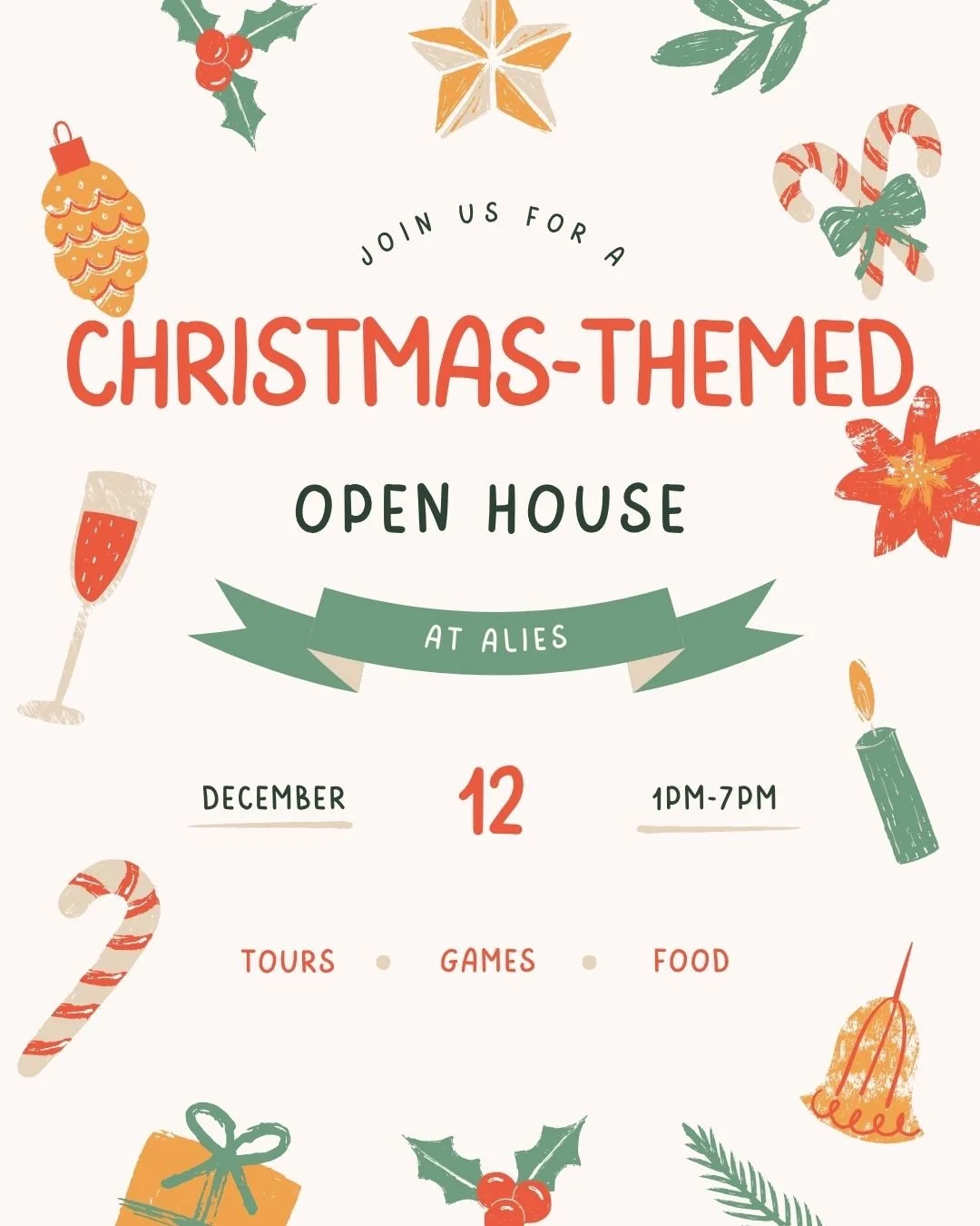You are invited!
Join us for our ALIES Open House happening in both our Edmonton and Calgary locations on Friday, December 12th, from 1:00 PM to 7:00 PM!

Spend the afternoon connecting with the ALIES team, meeting new friends, and enjoying great foo