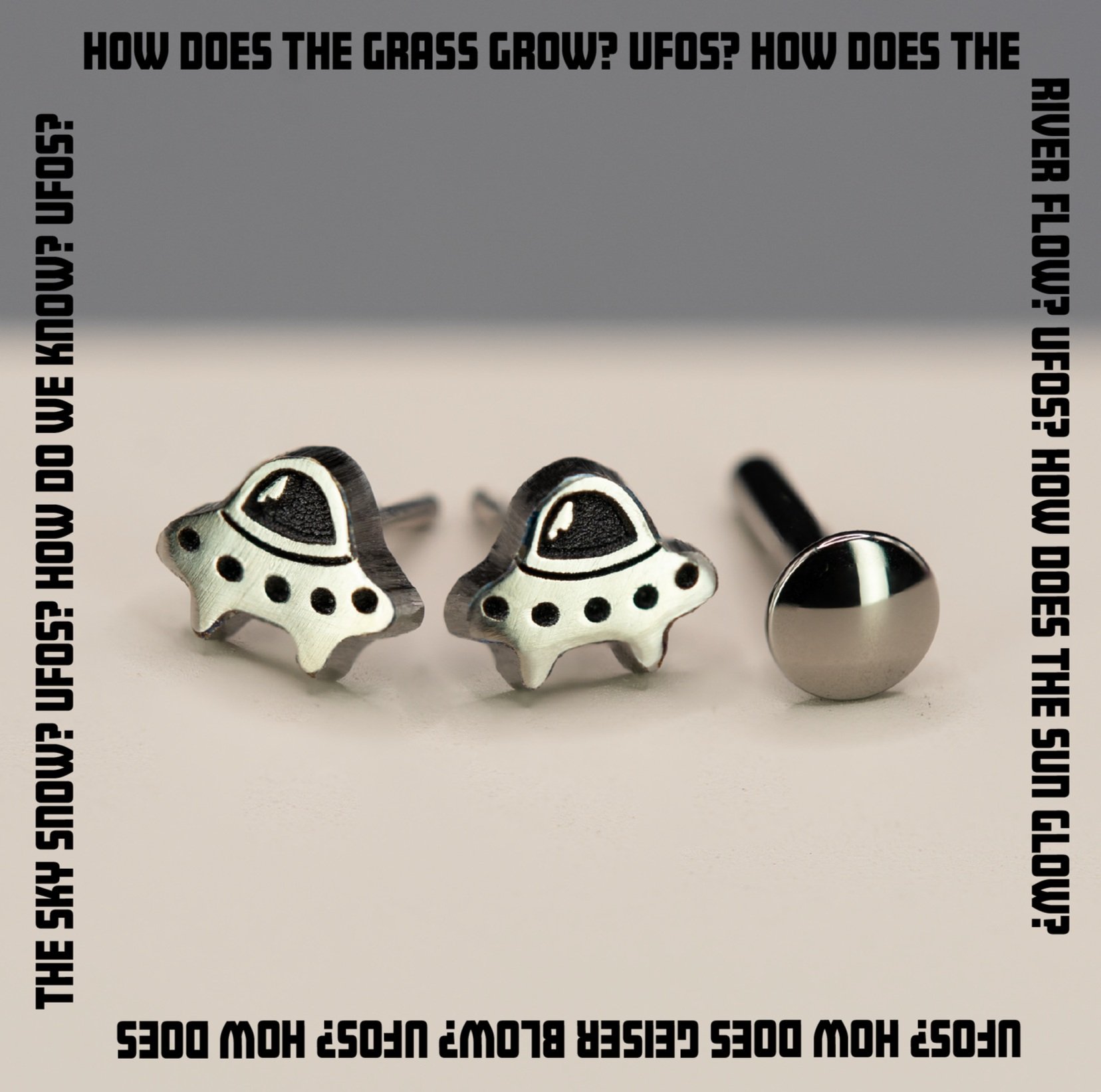 UFO Titanium Stud Earring
