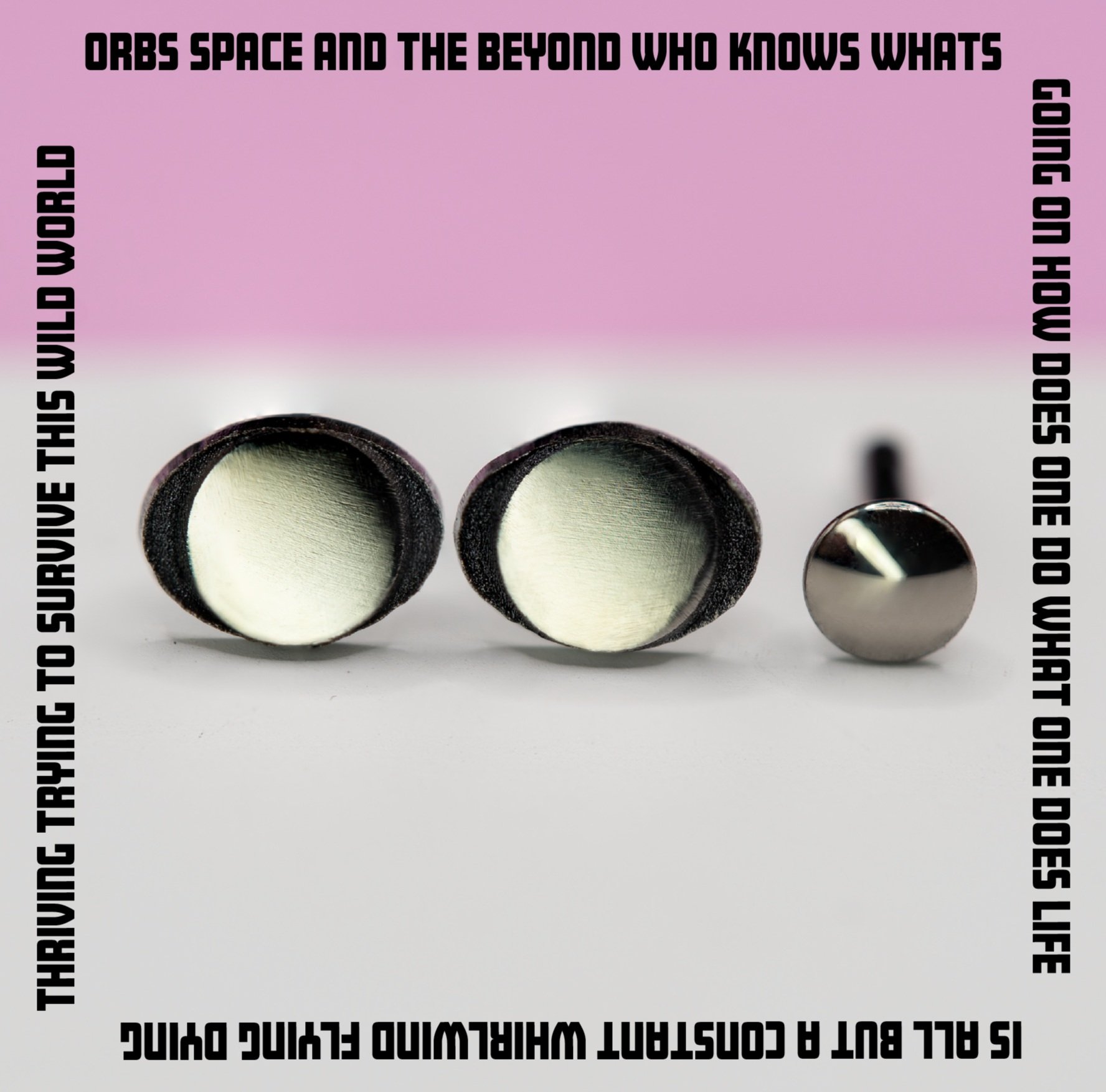 Geometric Moon Titanium Stud Earring