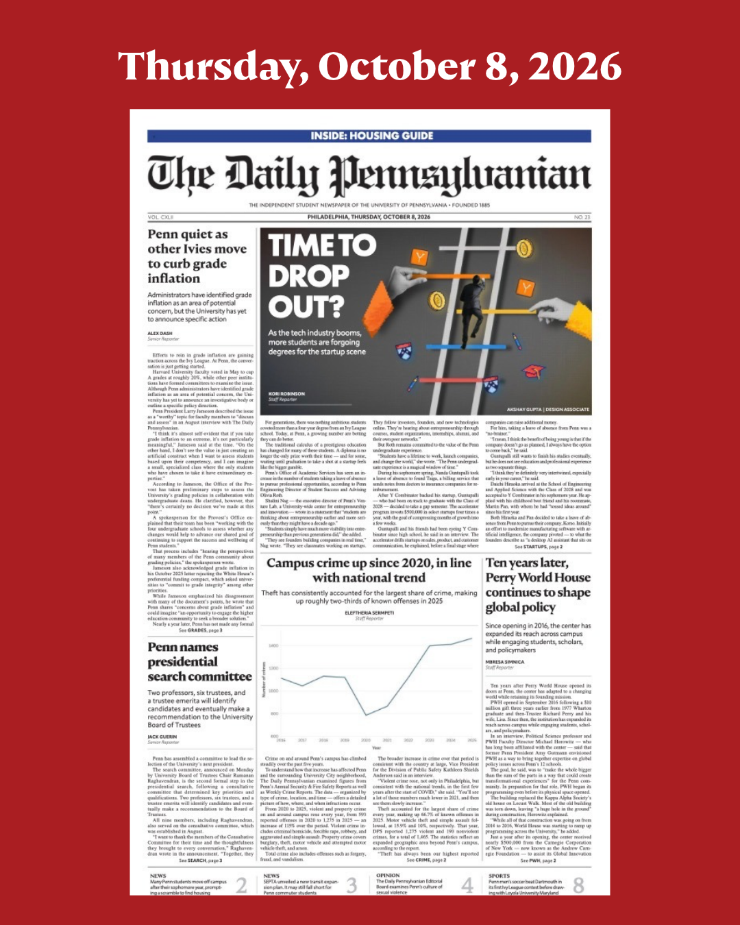 The Daily Penn October 8th 2026 