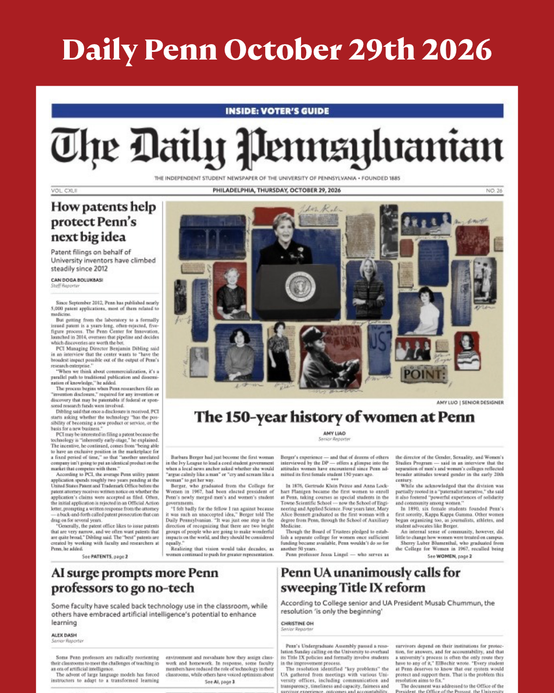 Daily Penn October 29th 2026