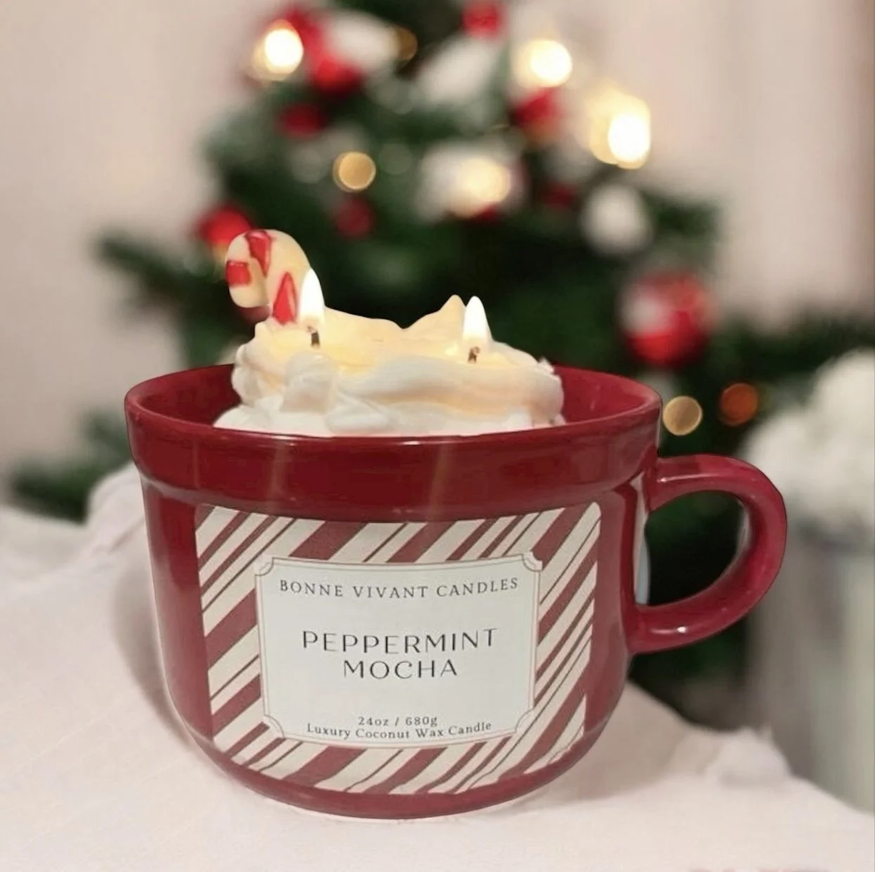 Winter 2025 - Peppermint Mocha - 18oz Scented Coconut Wax Candle