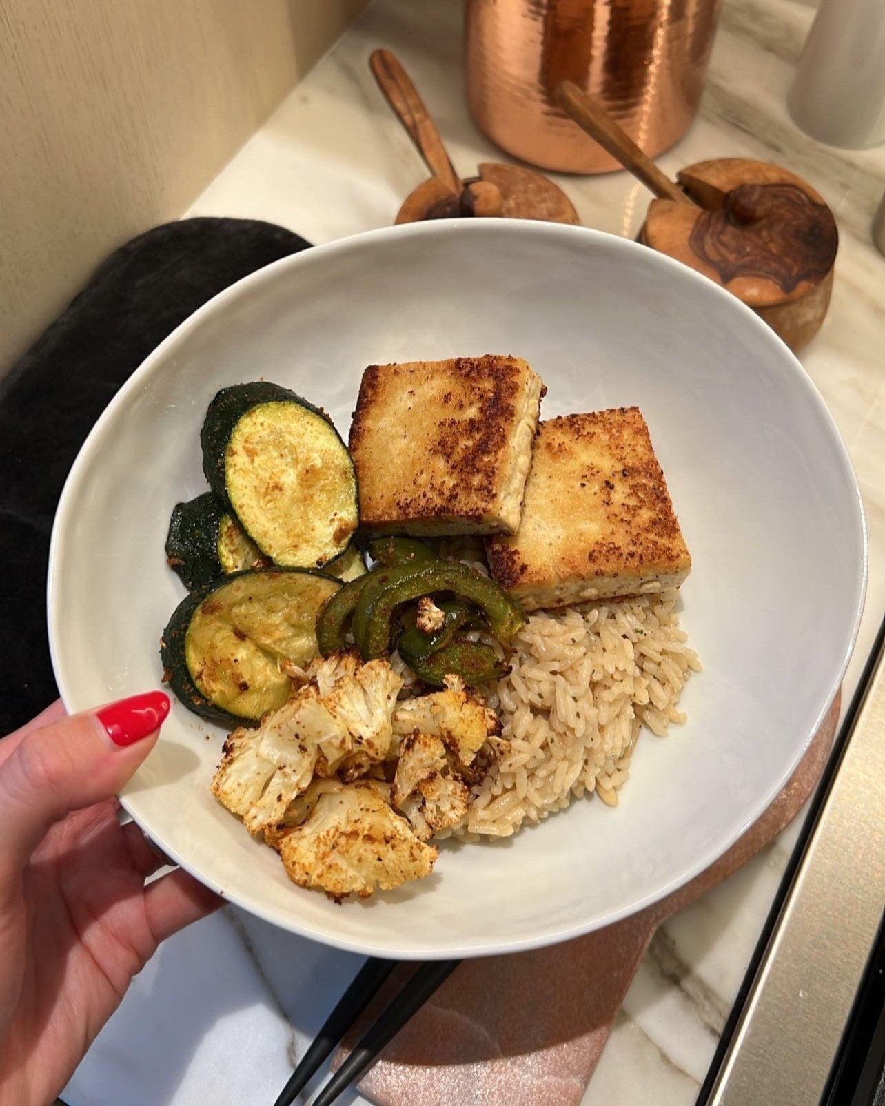 Tofu Veggie Grain Bowl