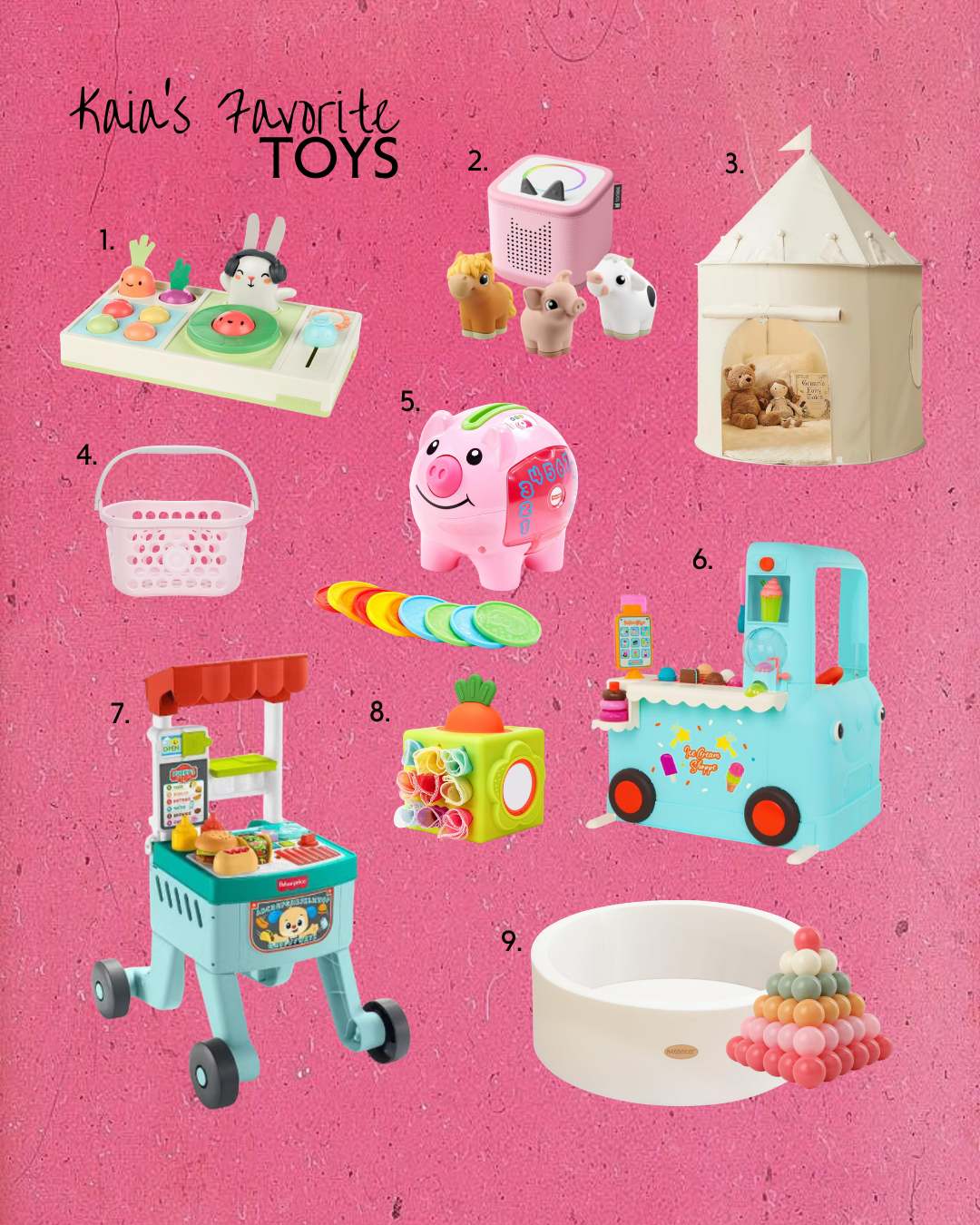 Kaia’s favorite toys (12m)