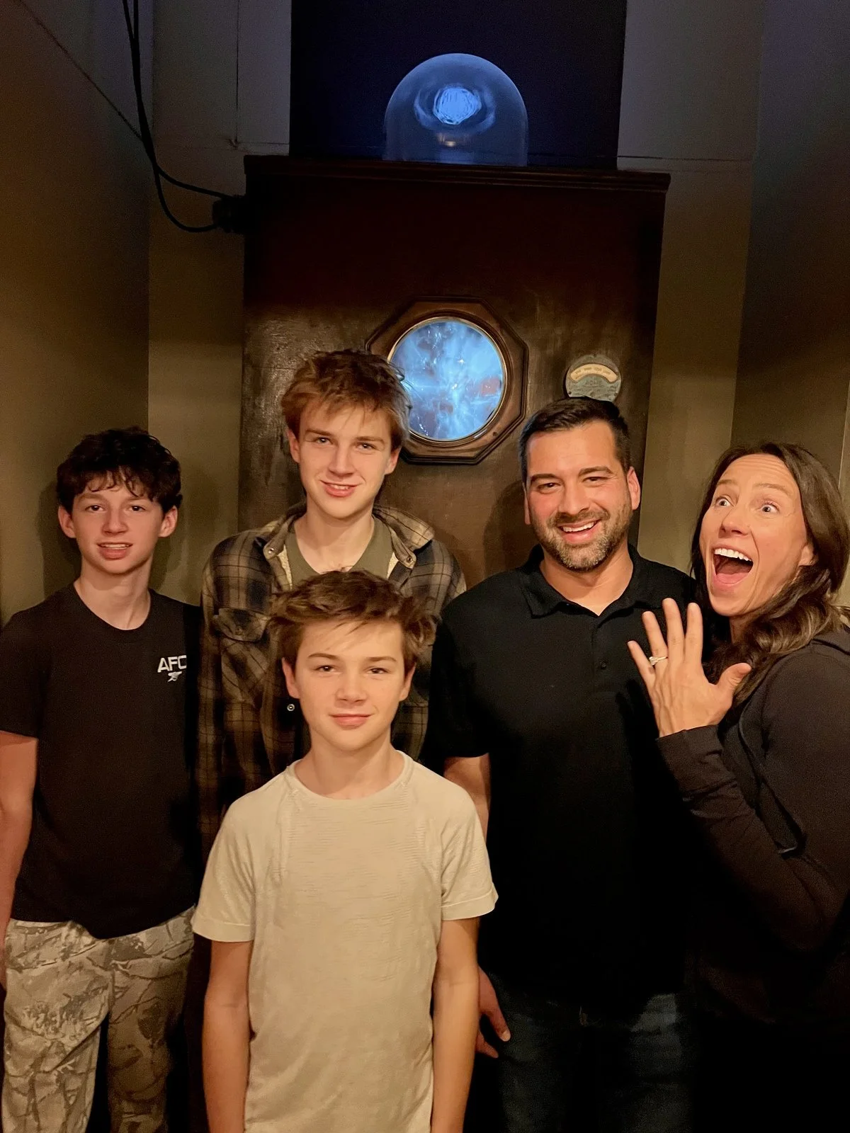 Columbus escape room players having an engagement surprise inside Edison's Lost Invention!