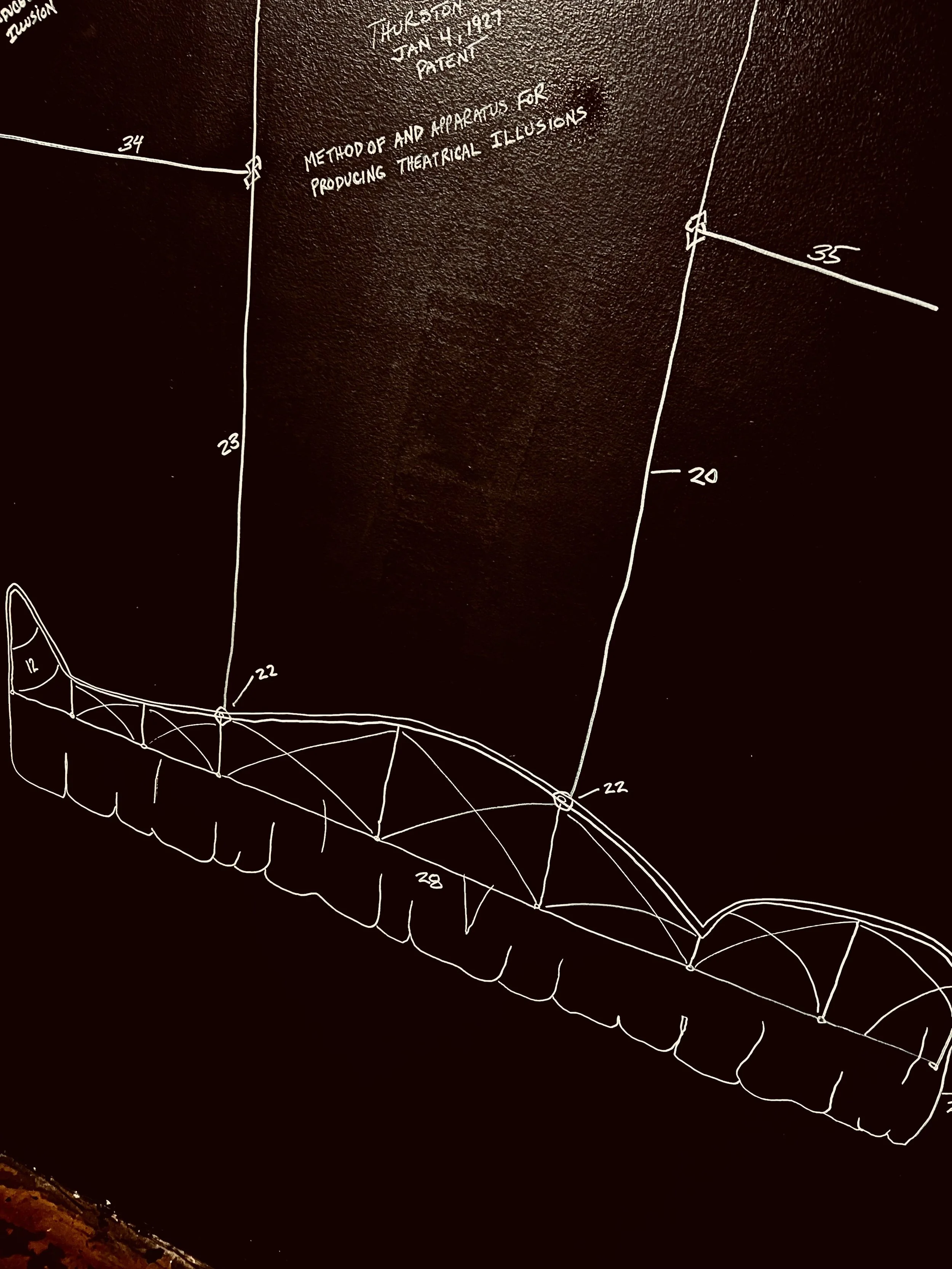 Levitation patent drawing clue with the Magician's Secret escape room