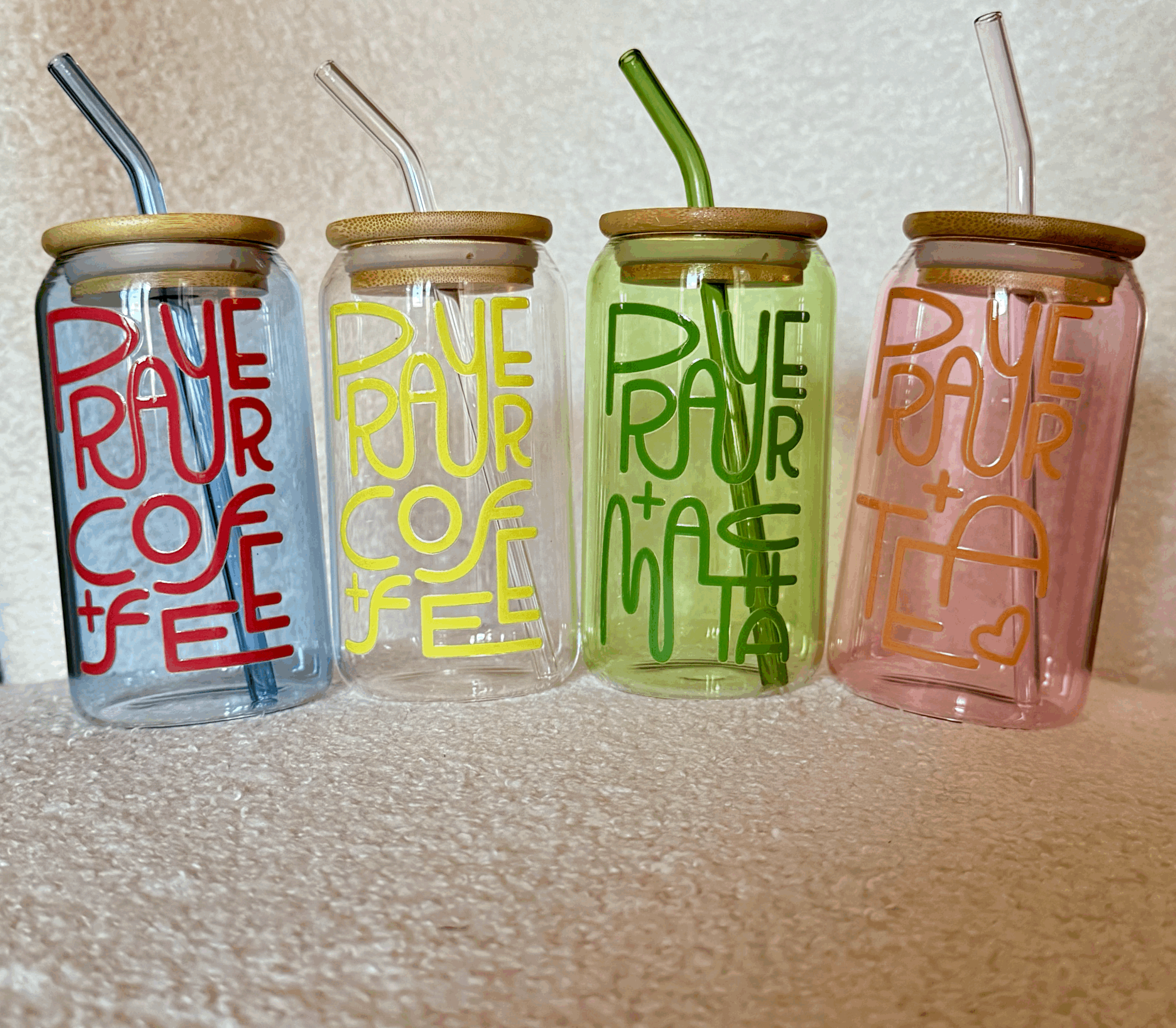 ☀️ Summer Collection Glass Can Cups ☀️