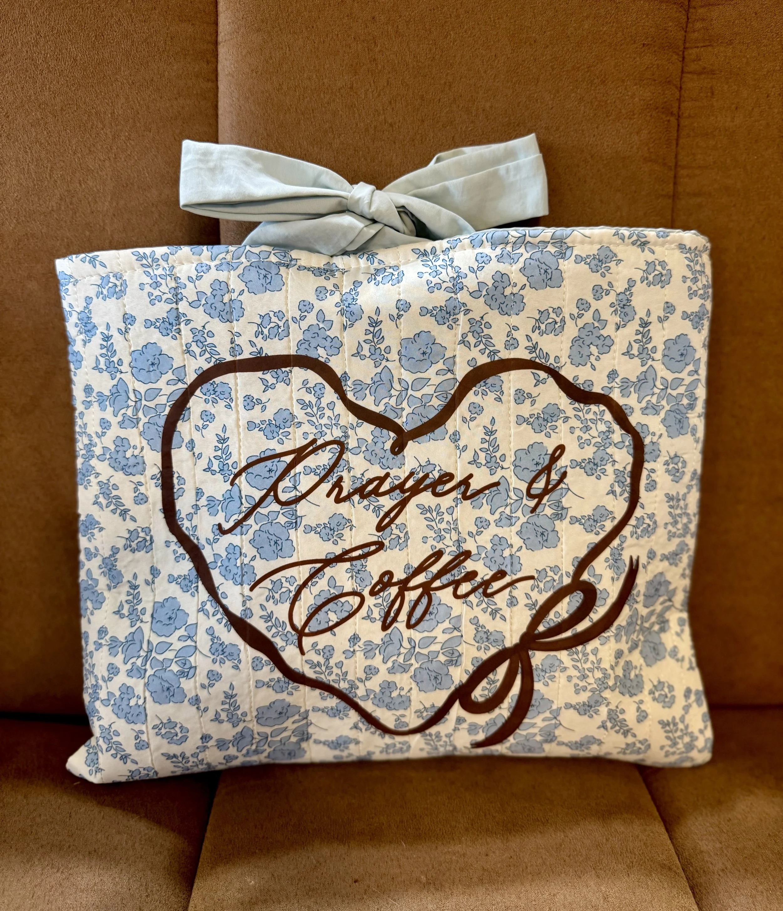 Prayer & Coffee Quilted Bible Tote