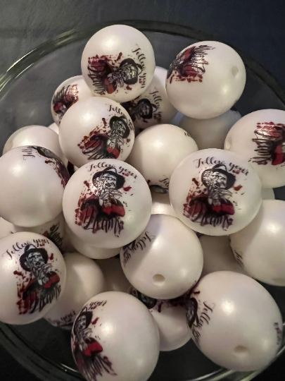 20MM Exclusive Print Scream bubblegum beads — The Tumbleristas
