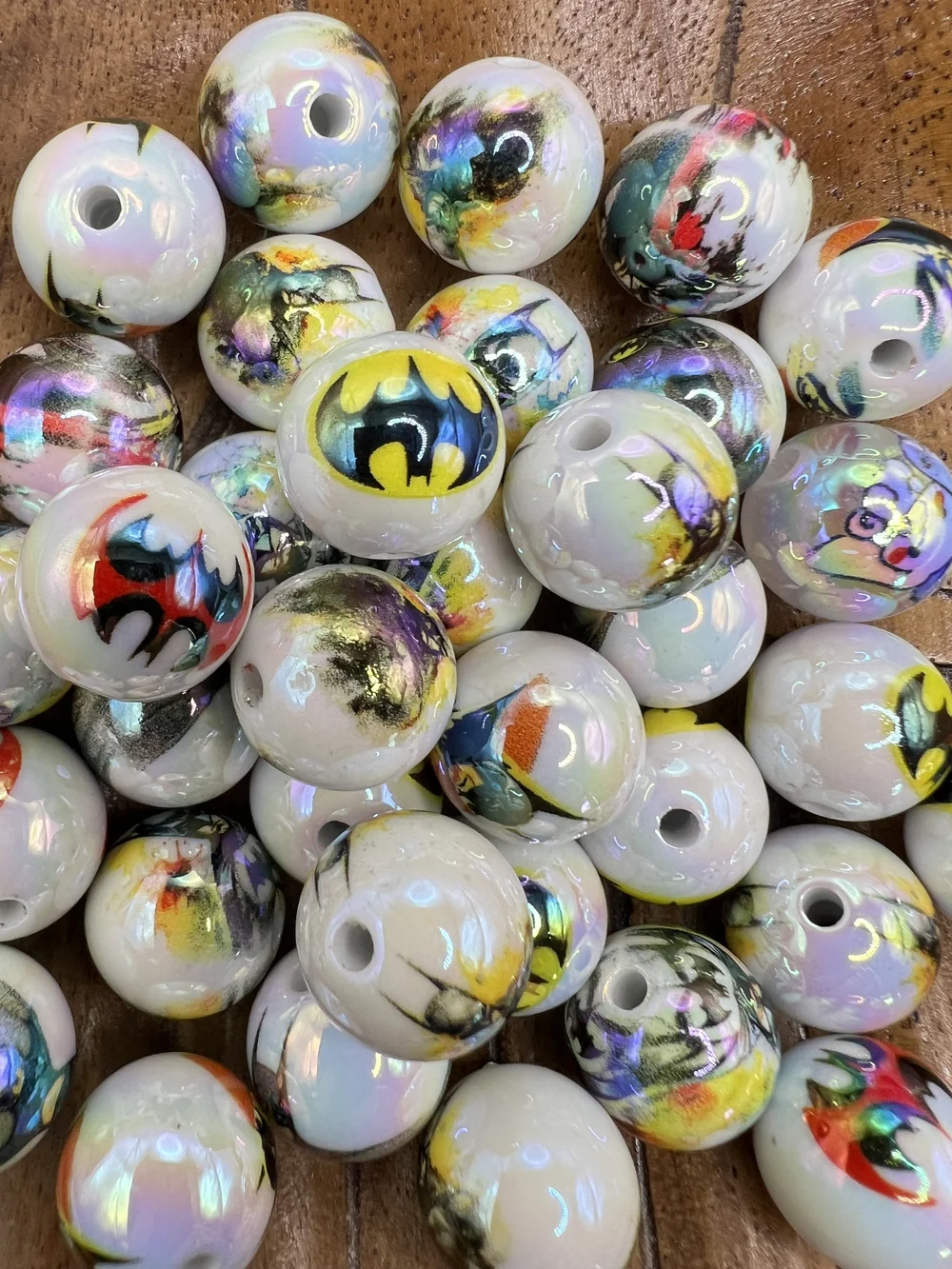 16mm Batman Super Hero Bubblegum Bead Mix — The Tumbleristas 16mm Batman Super Hero Bubblegum Bead Mix — The Tumbleristas