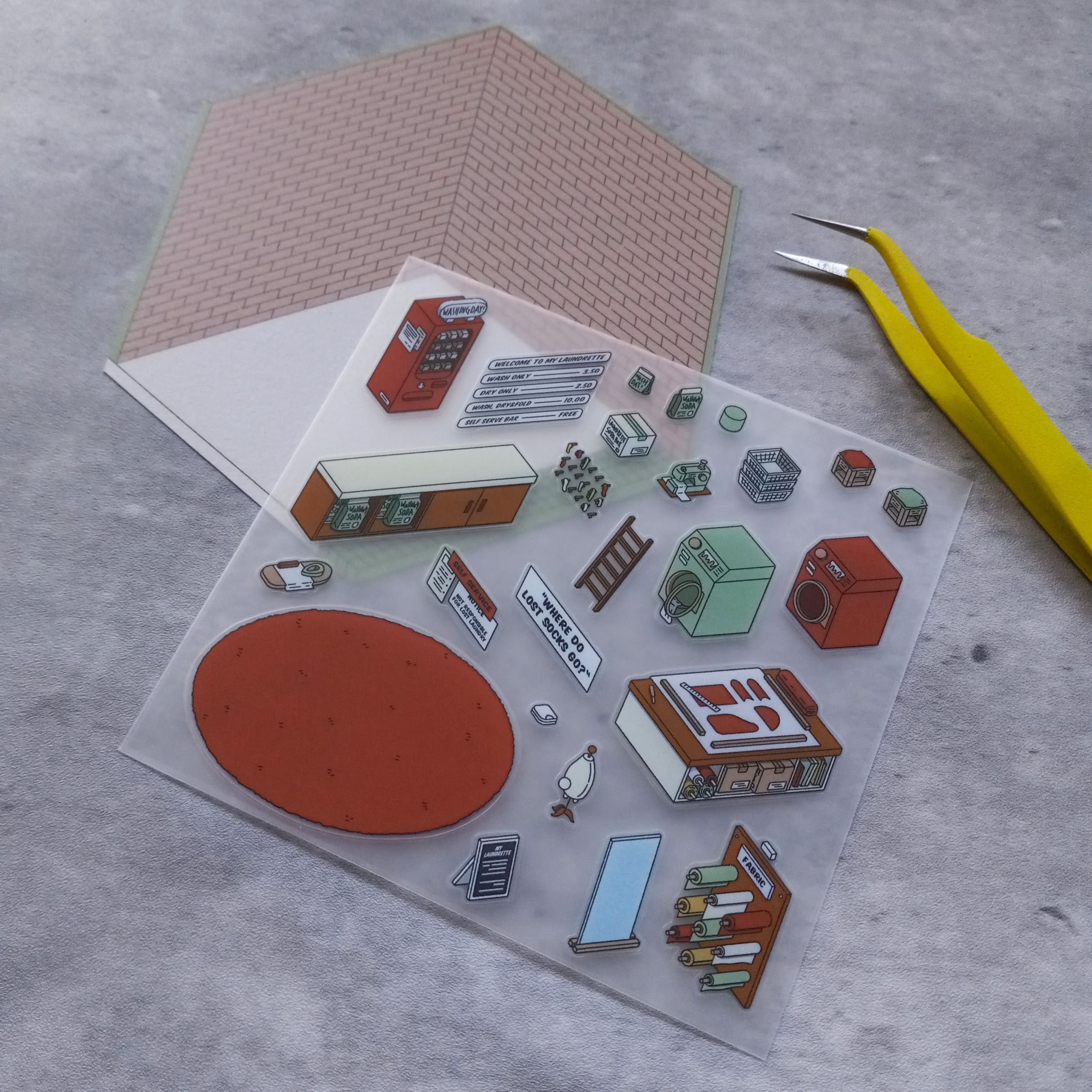 GoodVibeSummer Momo Stickers - Laundrette Deco Kit || The Stationery Pocket