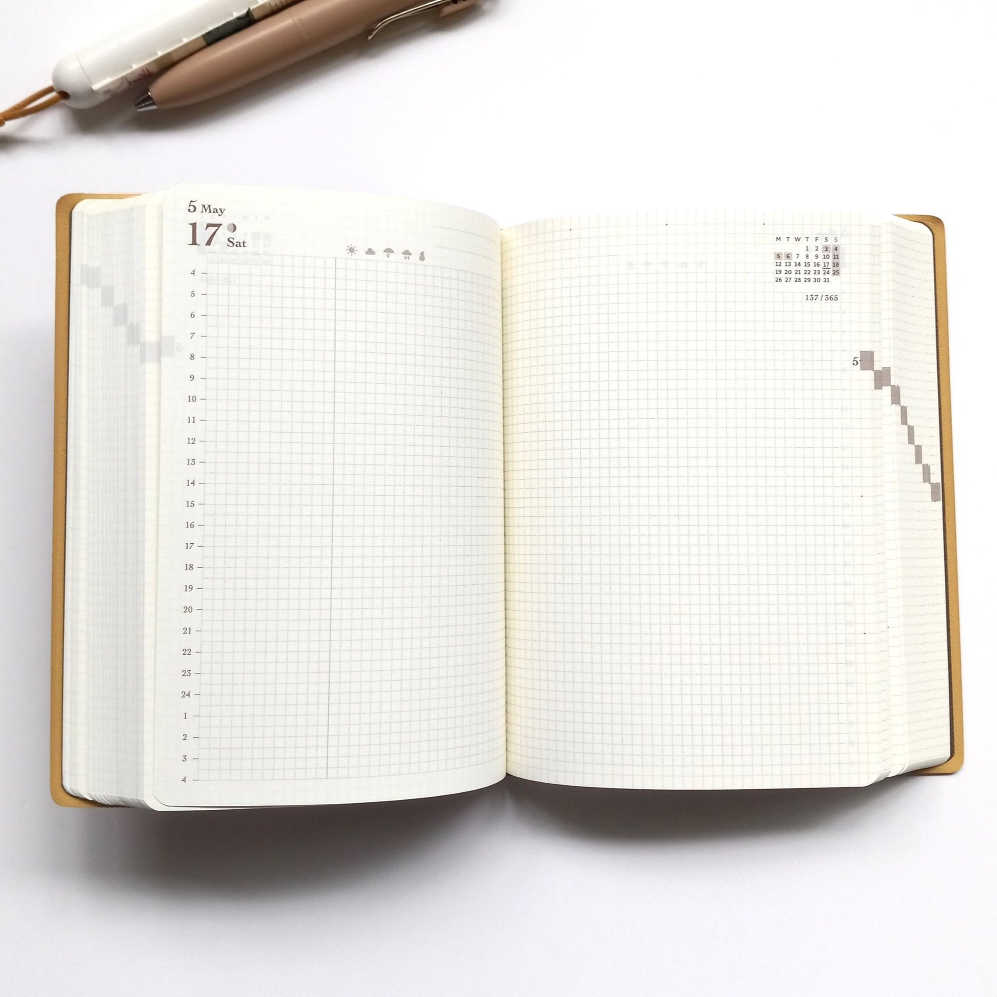 Midori Hibino Diary 2025 A6 - Camel || The Stationery Pocket