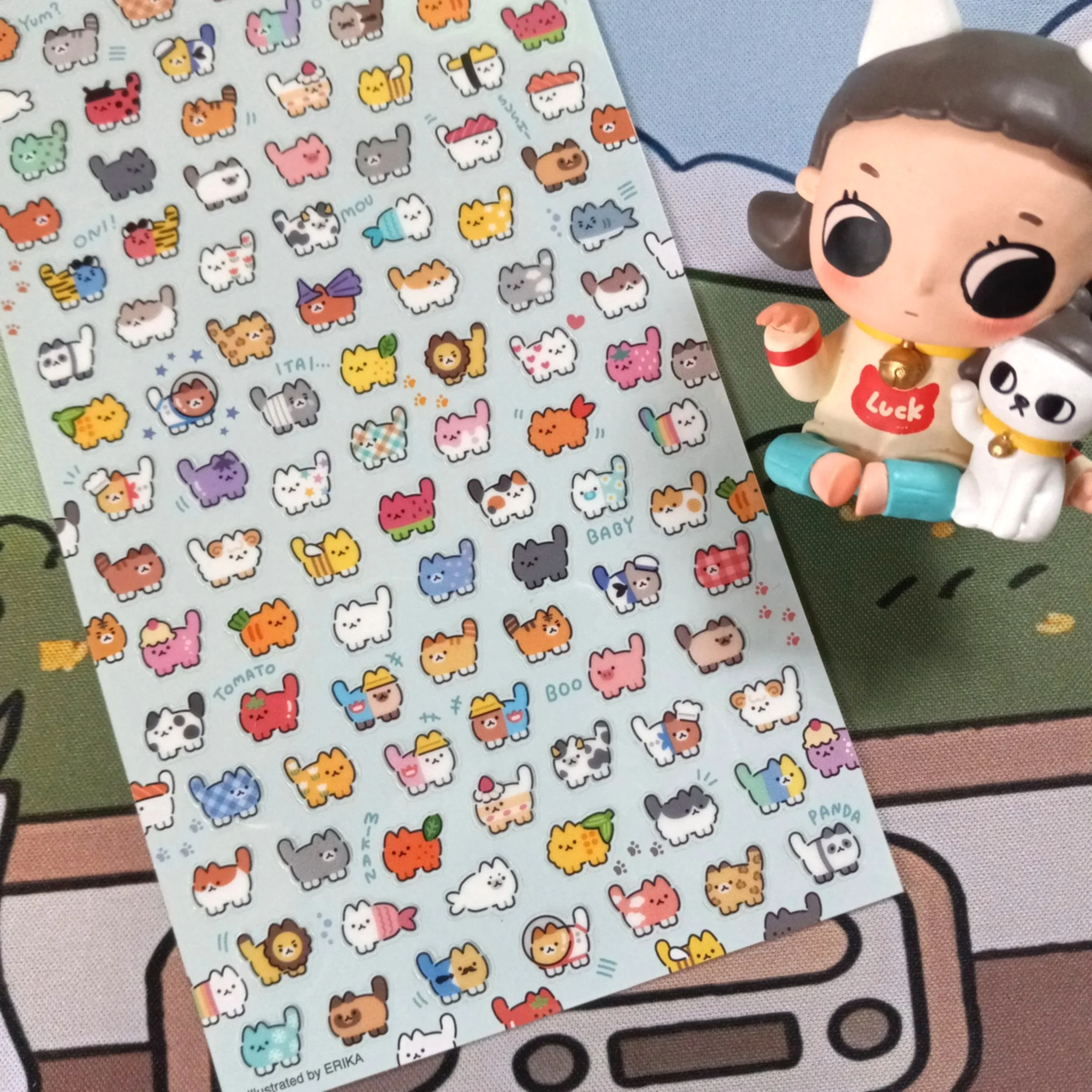 Mind Wave Probably Cat sticker sheet with cute whimsical cat designs, perfect for bullet journaling and Hobonichi planners