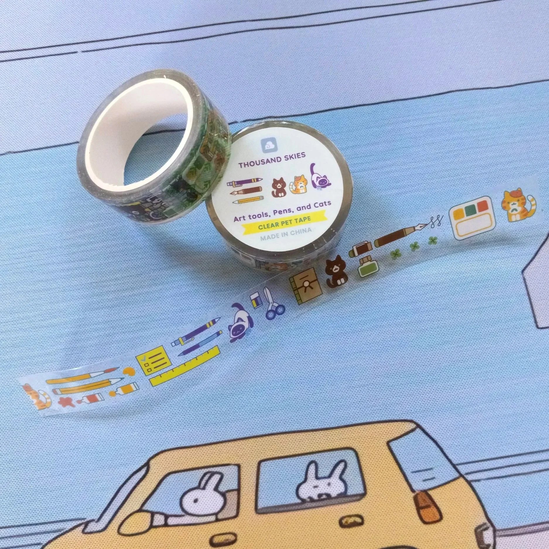 ThousandSkies_ArtToolsPensCats_ClearTape_1.jpg