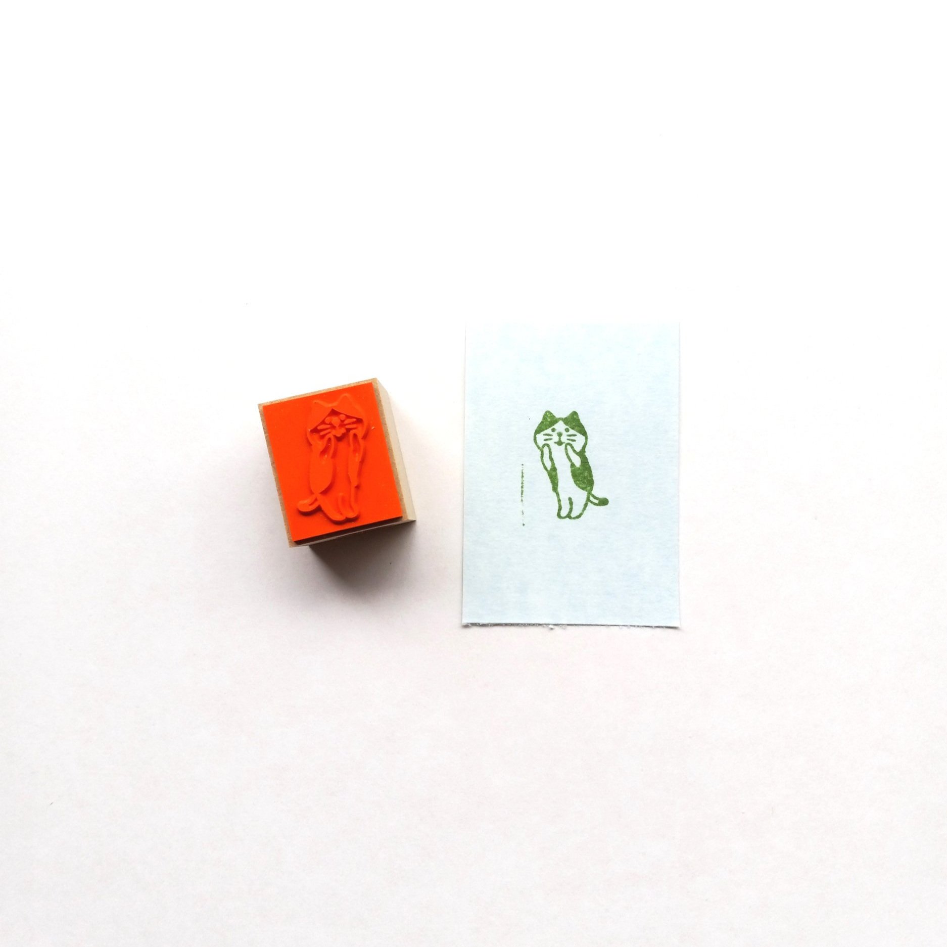 Decole Yoo-Hoo Neko Cat Rubber Stamp || The Stationery Pocket