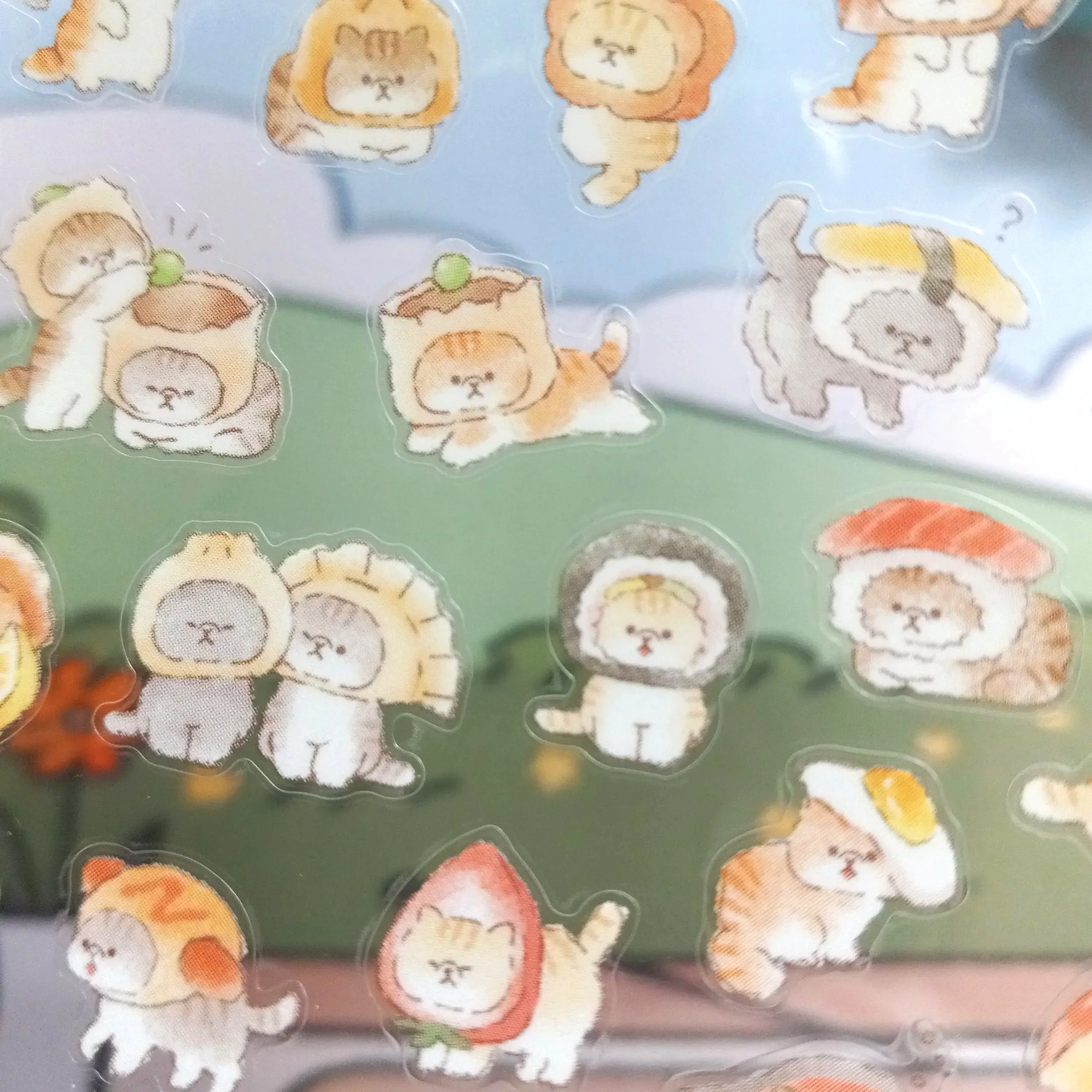 Okaburineko sticker sheet featuring playful kawaii cats by Mind Wave
