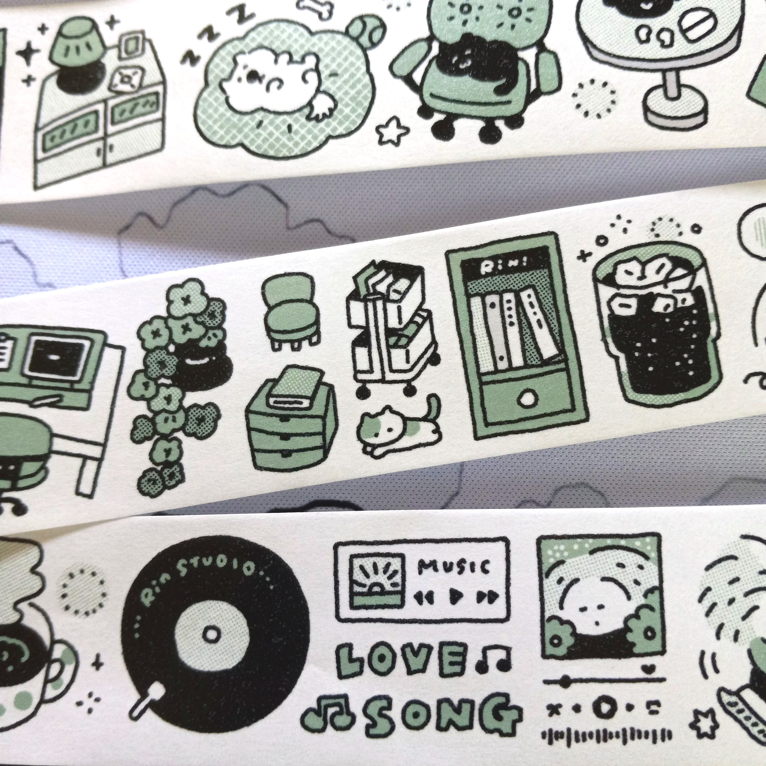My Dream Room 3D Scene washi tape for journaling, planners, and paper crafts