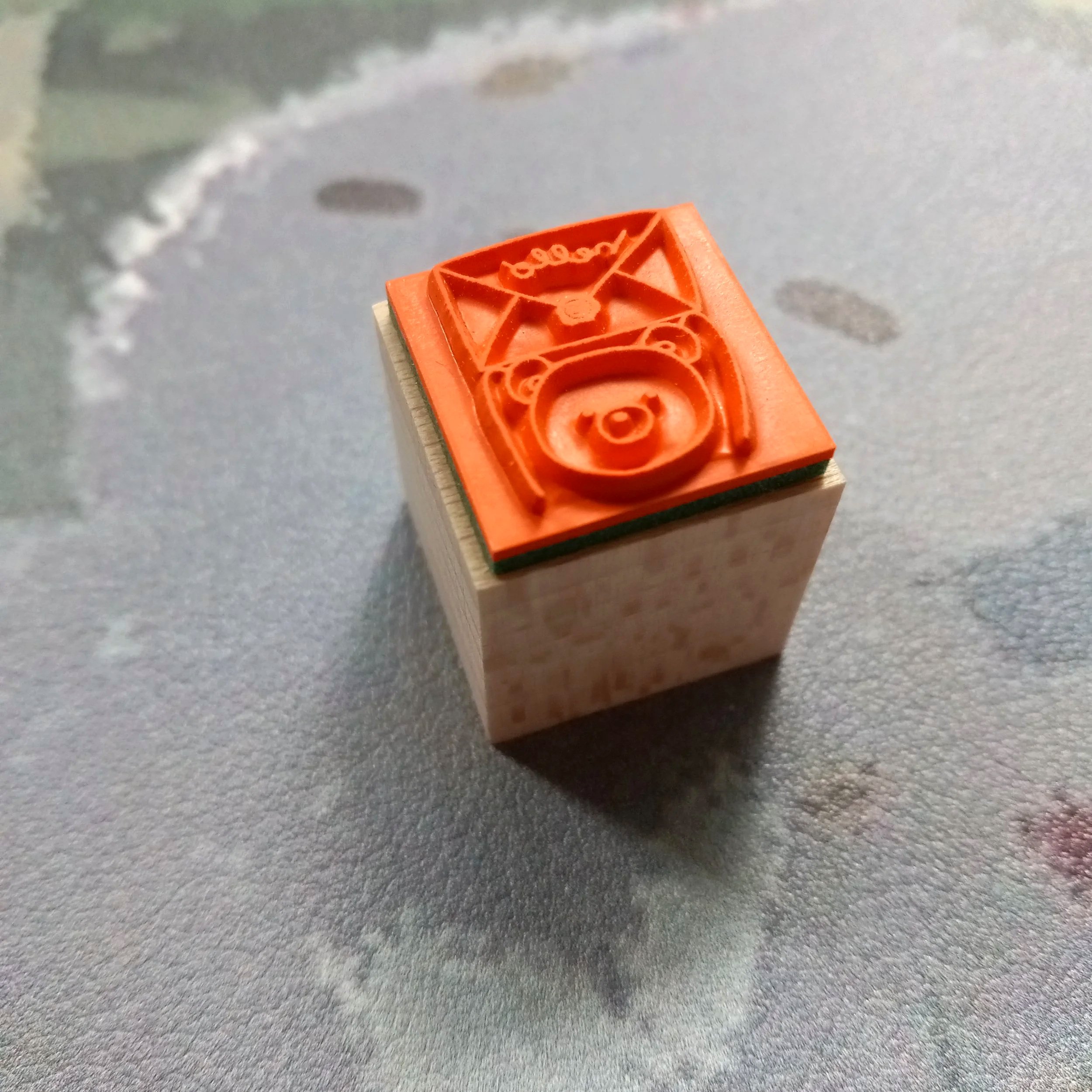 Forme. Baby Kuma Tegami hello bear rubber stamp