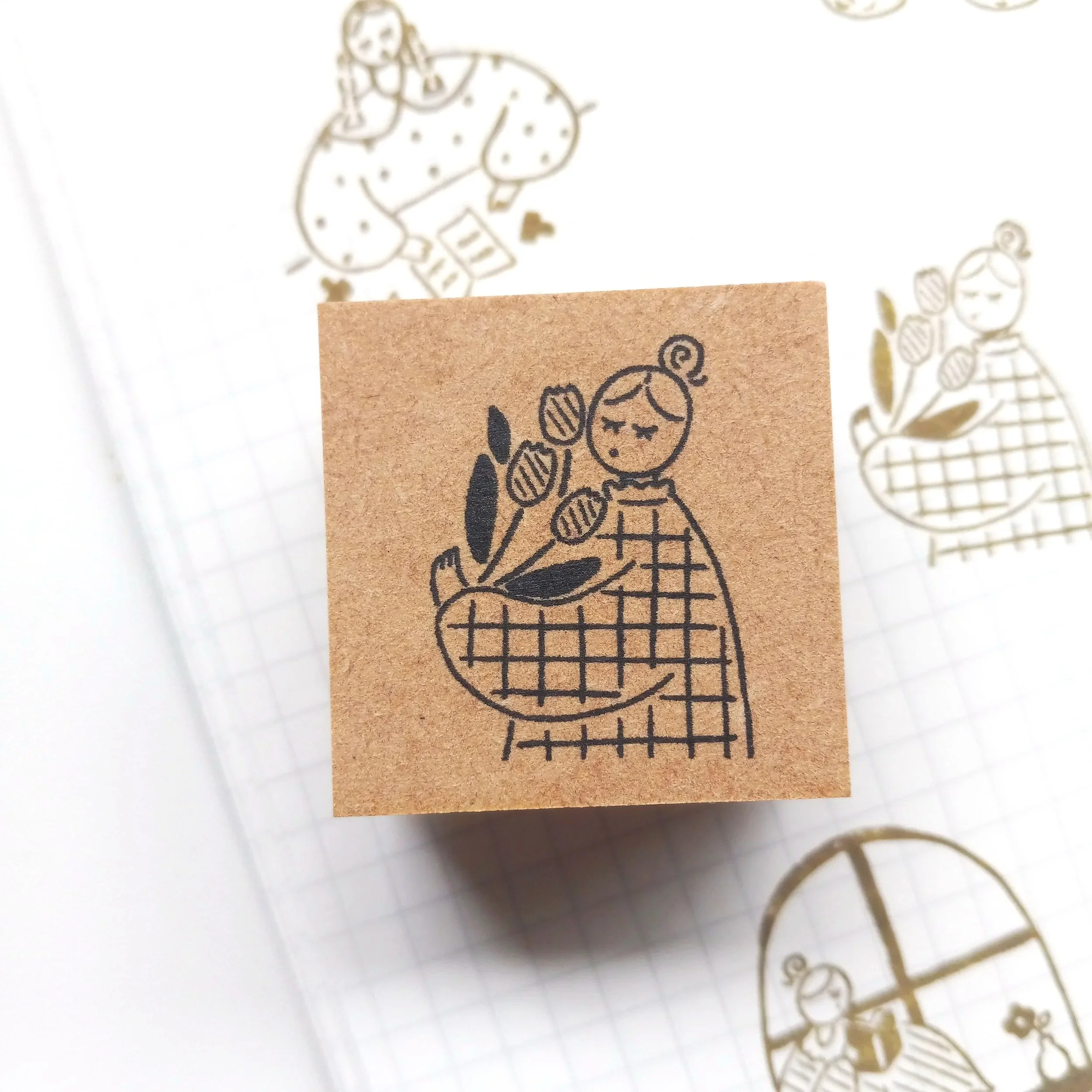 Bouquet of Tulips rubber stamp by Stamp Marche, made in Japan