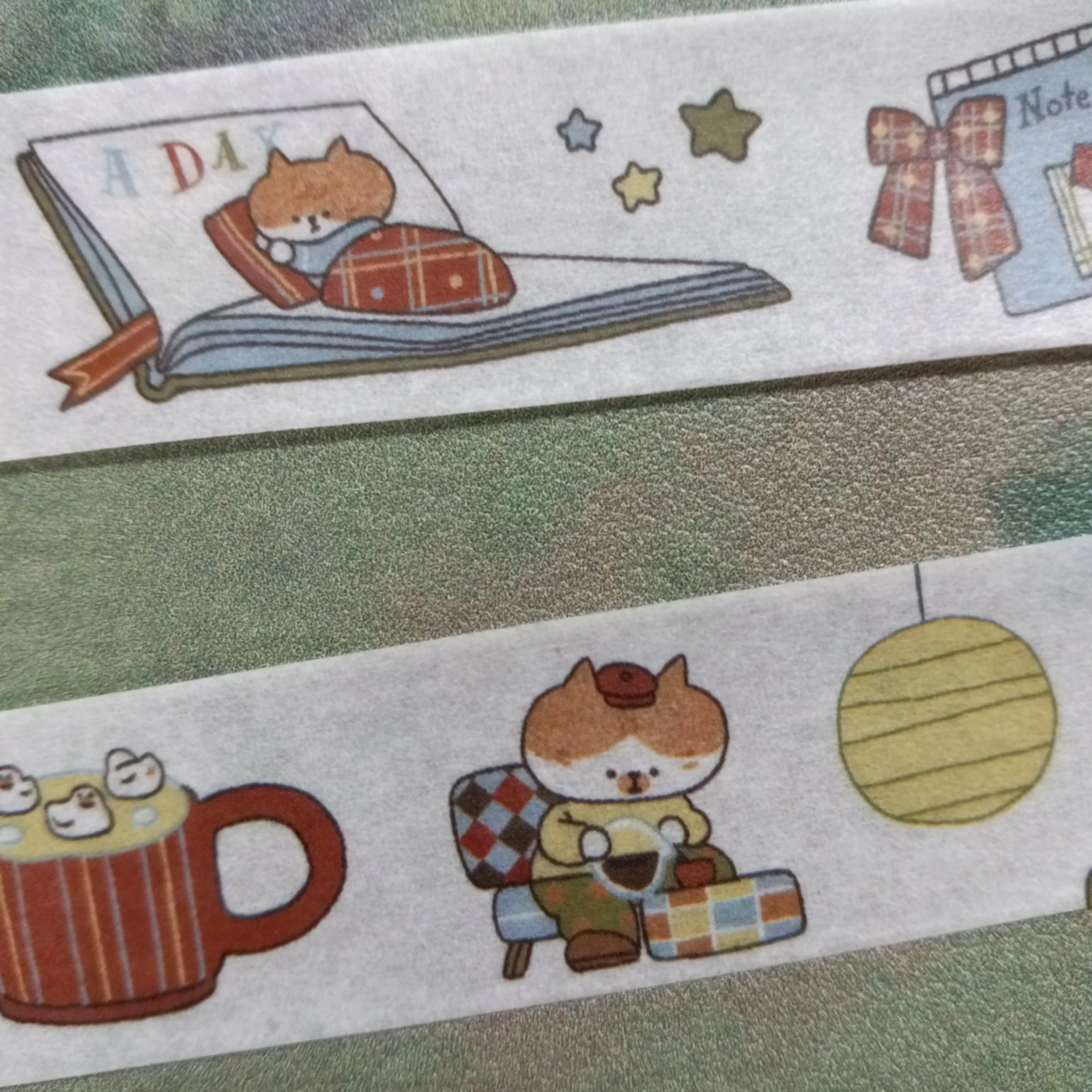 Close-up texture view of KuboandLucy cafe journaling themed washi tape