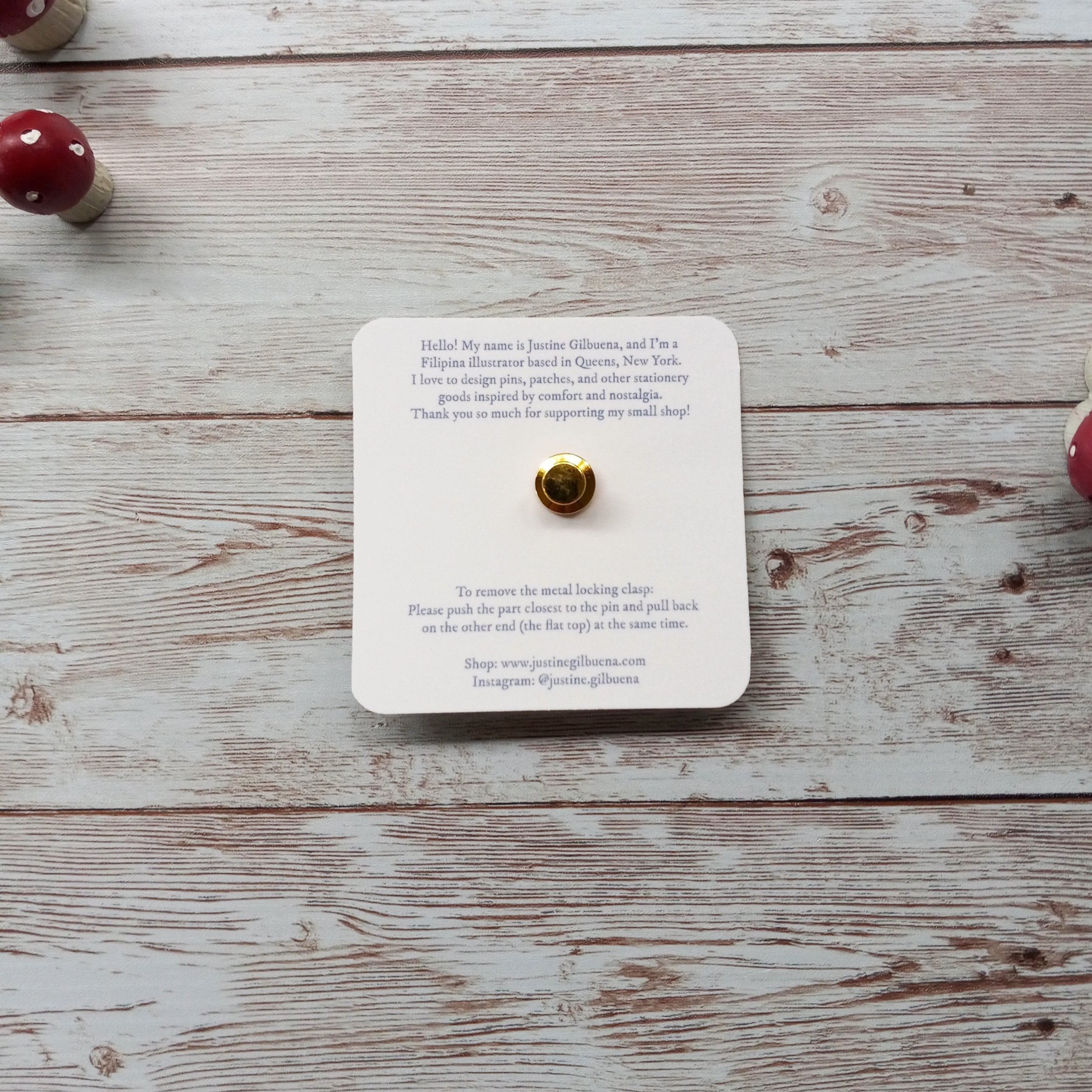 Justine Gilbuena Snail Mail Enamel Pin